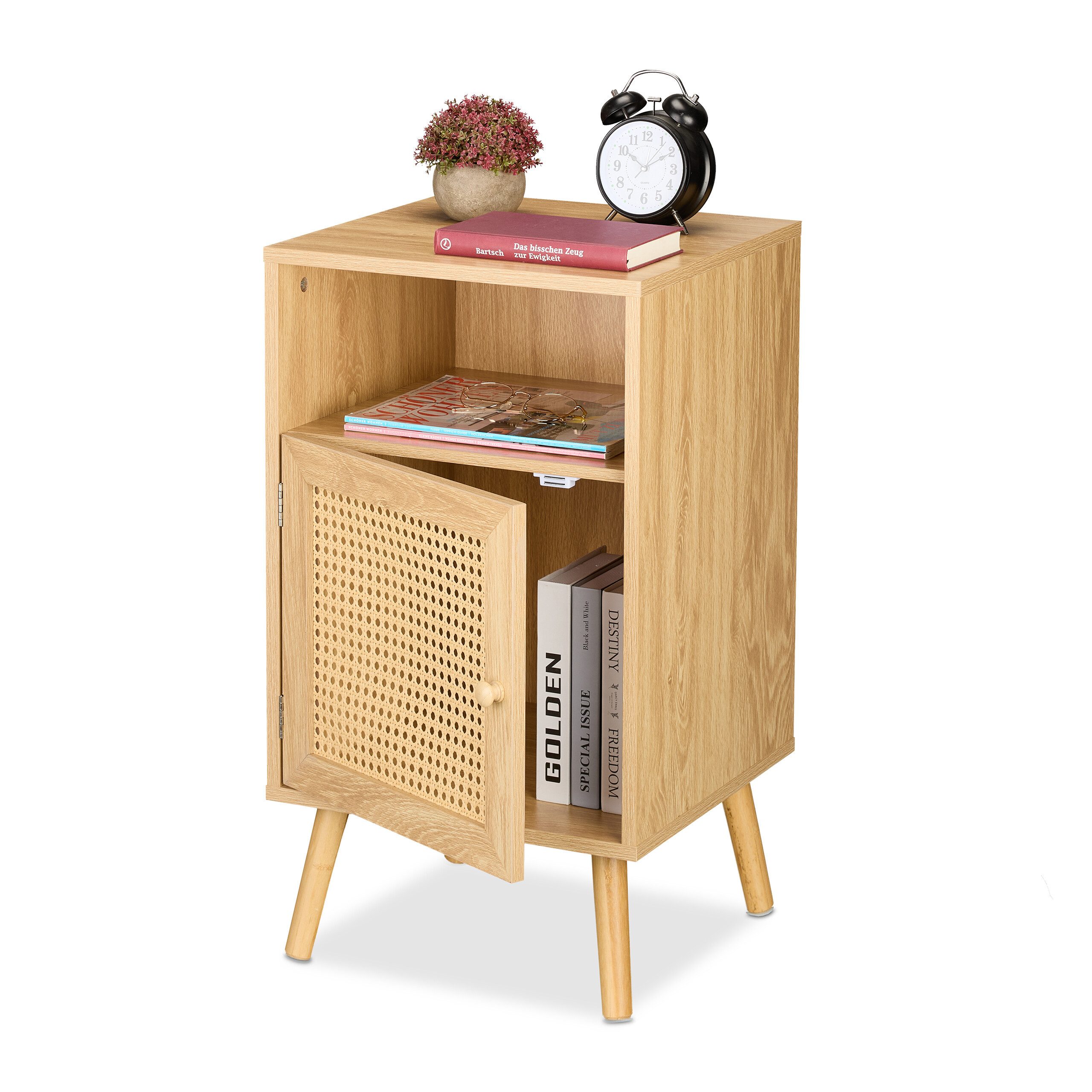 relaxdays Nachttisch im Rattan Desig günstig online kaufen