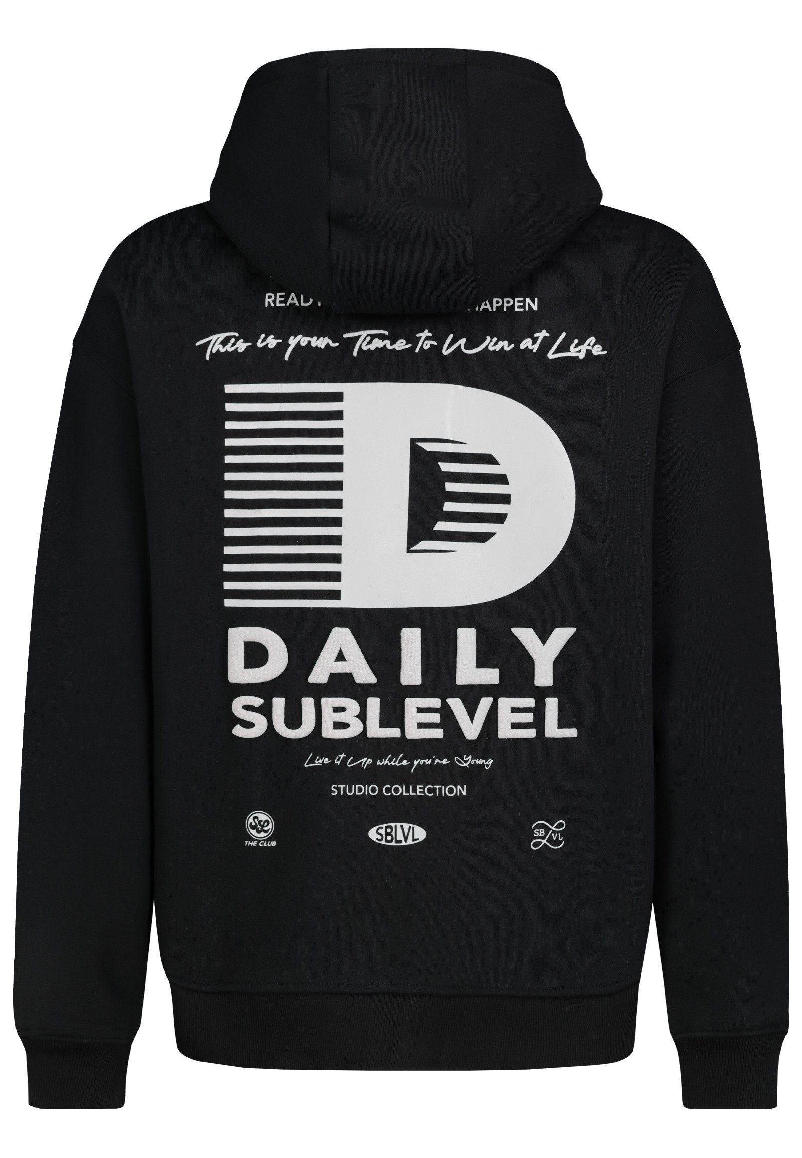 SUBLEVEL Kapuzensweatjacke Herren Sweatjacke mit Backprint Oversized Fit, unterschiedliche Prints