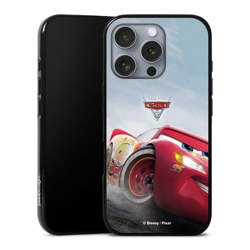 DeinDesign Handyhülle Lightning Mcqueen 95 Offizielles Lizenzprodukt Cars, Apple iPhone 16 Pro Silikon Hülle Bumper Case Handy Schutzhülle