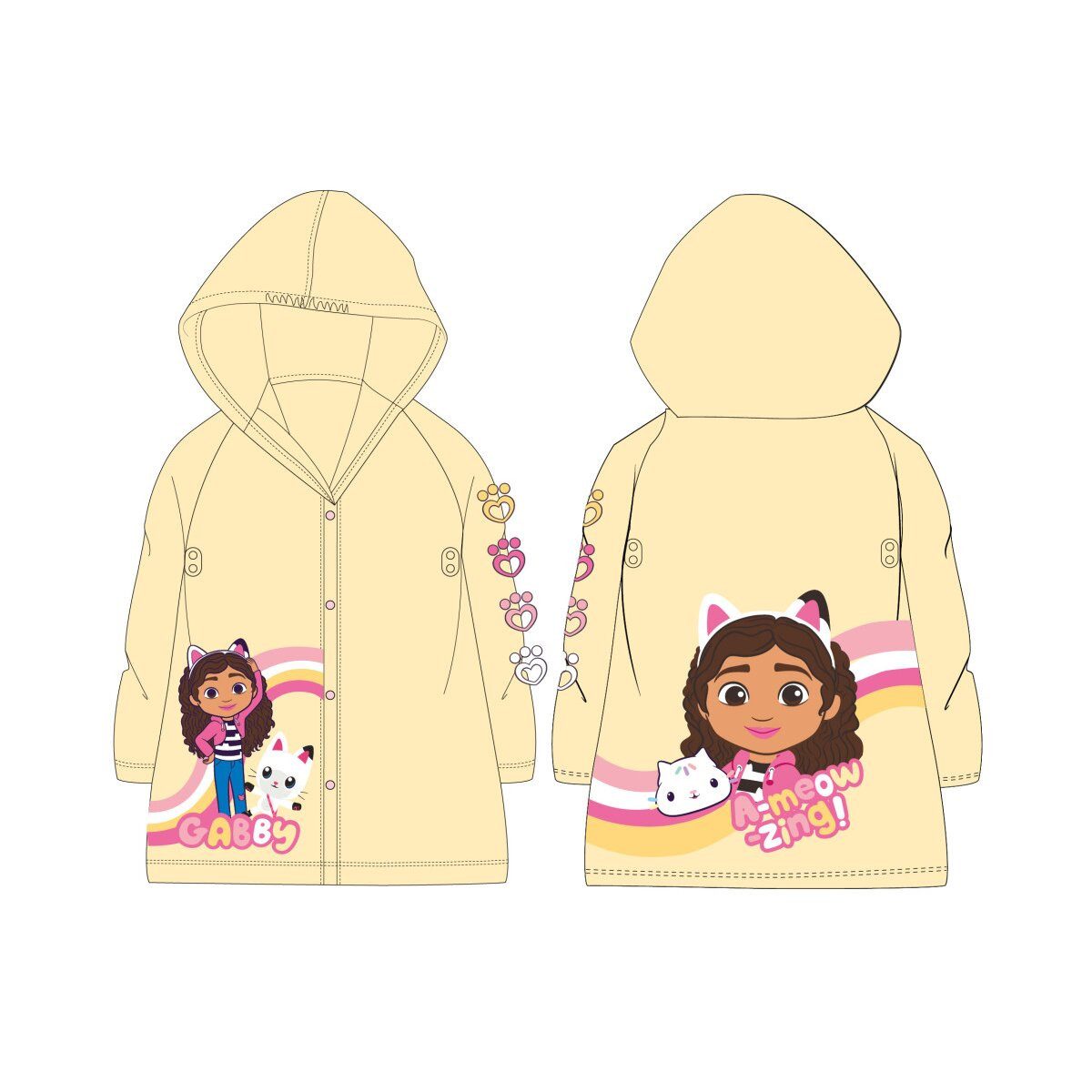 Gabby's Dollhouse Regenmantel Gabby’s Dollhouse Heart Regenmantel Gelb – 98–128 cm