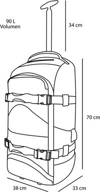normani Reisetasche, Rucksack mit Trolleyfunkion 90 Liter