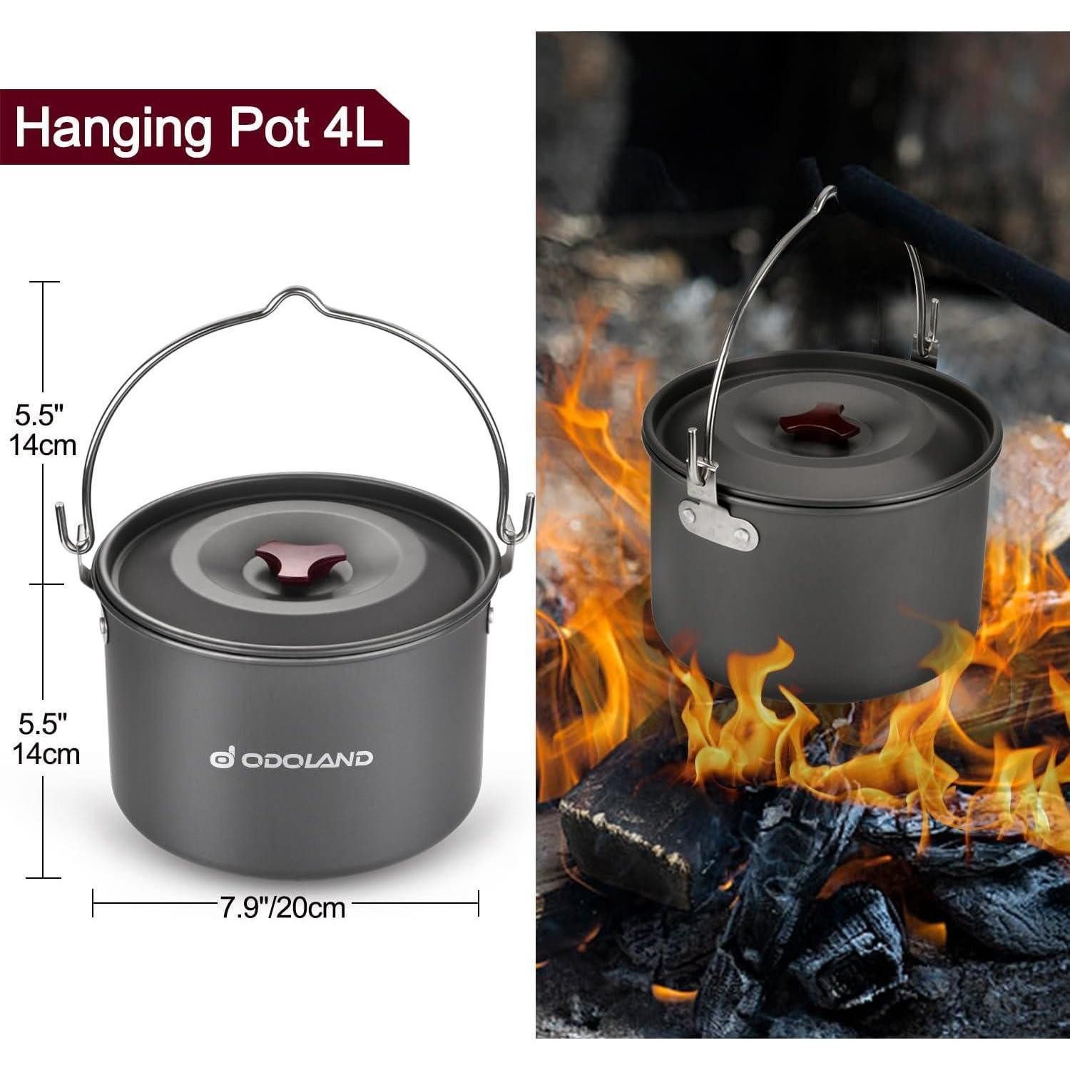 LuxusKollektion Geschirr-Set Camping Geschirr Set Edelstahl Outdoor Kochen 4 Personen