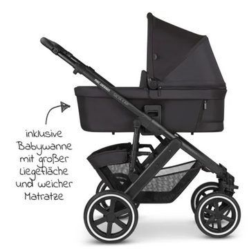 ABC Design Kombi-Kinderwagen Salsa 4 Air - 3in1 Set - Ink, Kinderwagen Buggy mit Babywanne, Babyschale, Sportsitz, Regenschutz