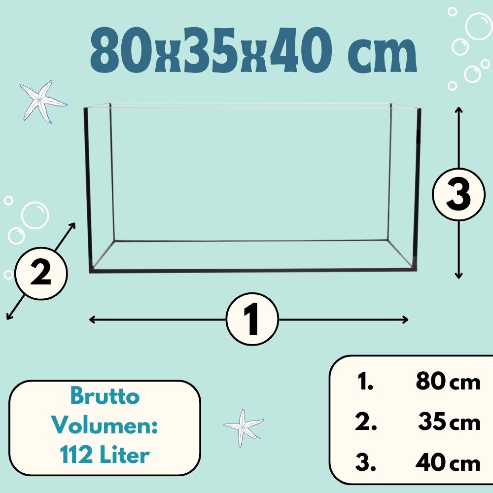 GarPet Aquarium Aquarium Becken rechteckig standard Größen Glas Aquariumbecken
