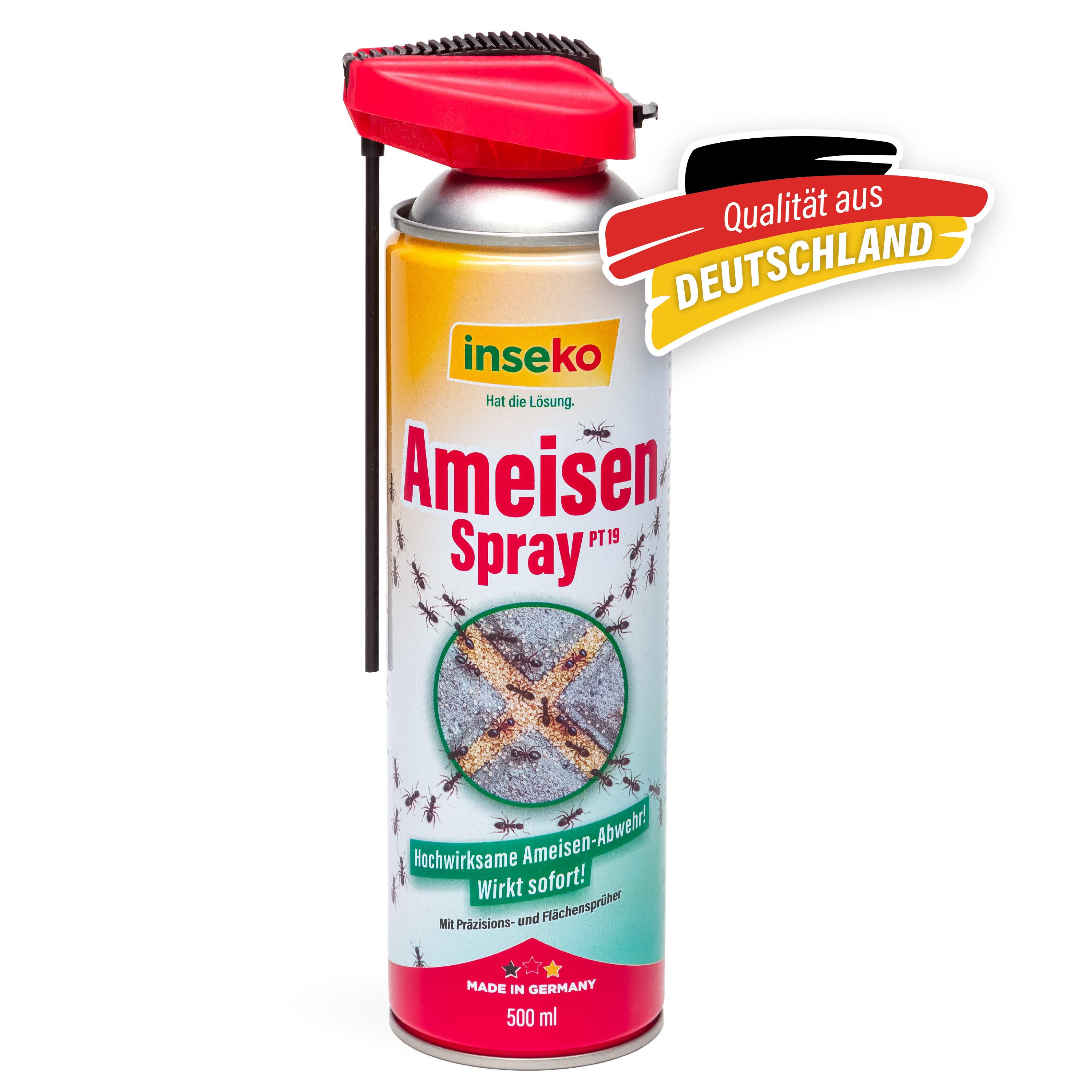 Inseko Insektenspray 1x inseko Ameisenspray 500 ml - effektive Sofortwirkung (PT19), 1-St., gegen Ameisen und Ameisennester