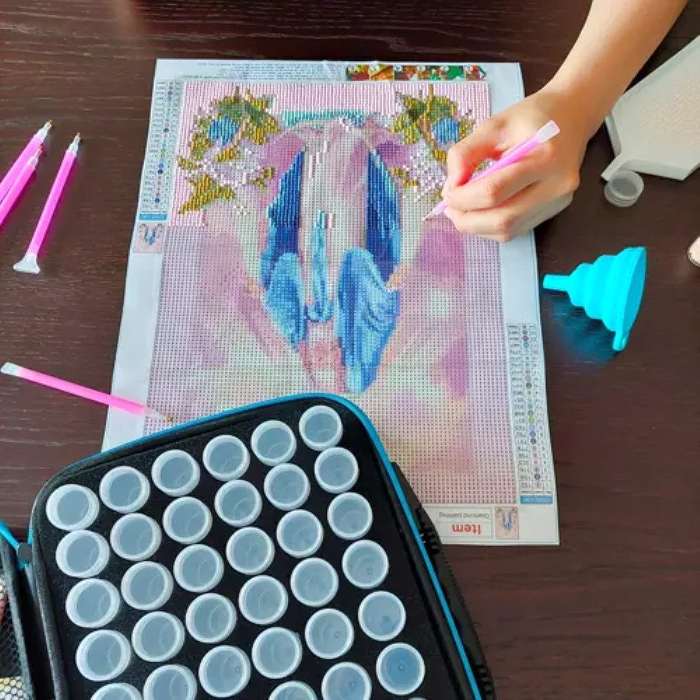 MALATEC Kreativset 5d Diamond Painting Zubehör-Set im praktischen Etui, (5d Diamond Painting Zubehör Koffer-Set, 5d Daimond Painting Zubehörkoffer), Präzisionswerkzeuge für exakte Diamantstickereien.