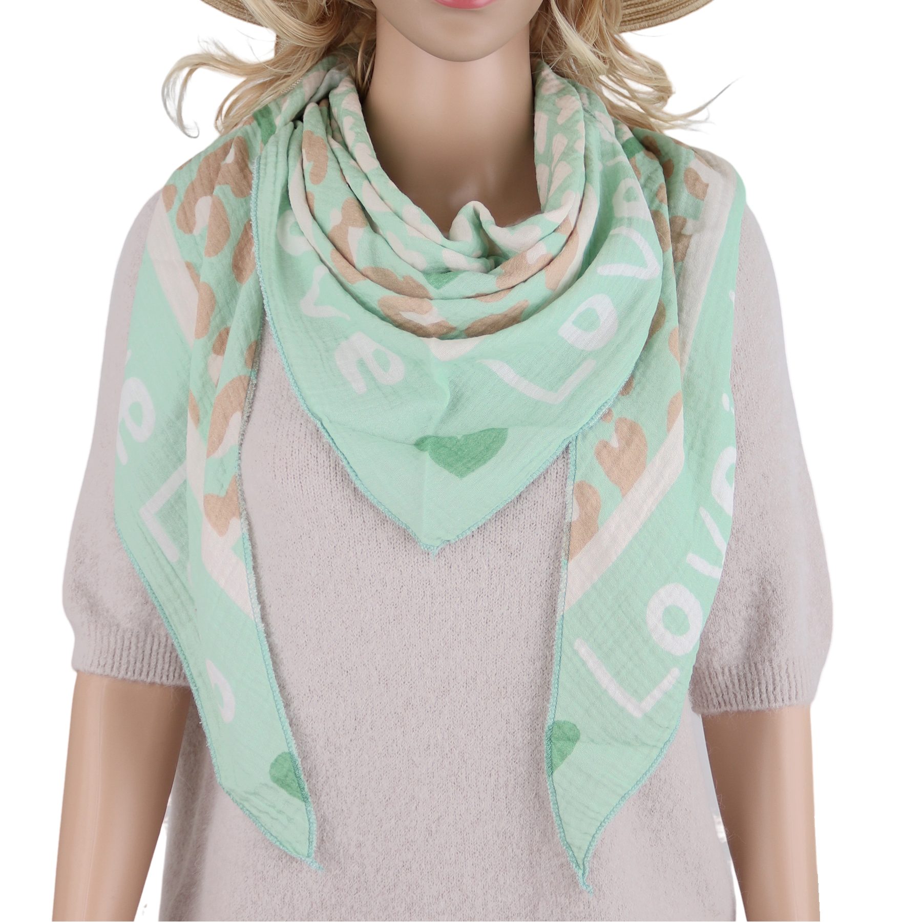 MIRROSI Dreieckstuch Aus Musellin Dreiecksschal ca.200x90 cm, Made in Italy günstig online kaufen