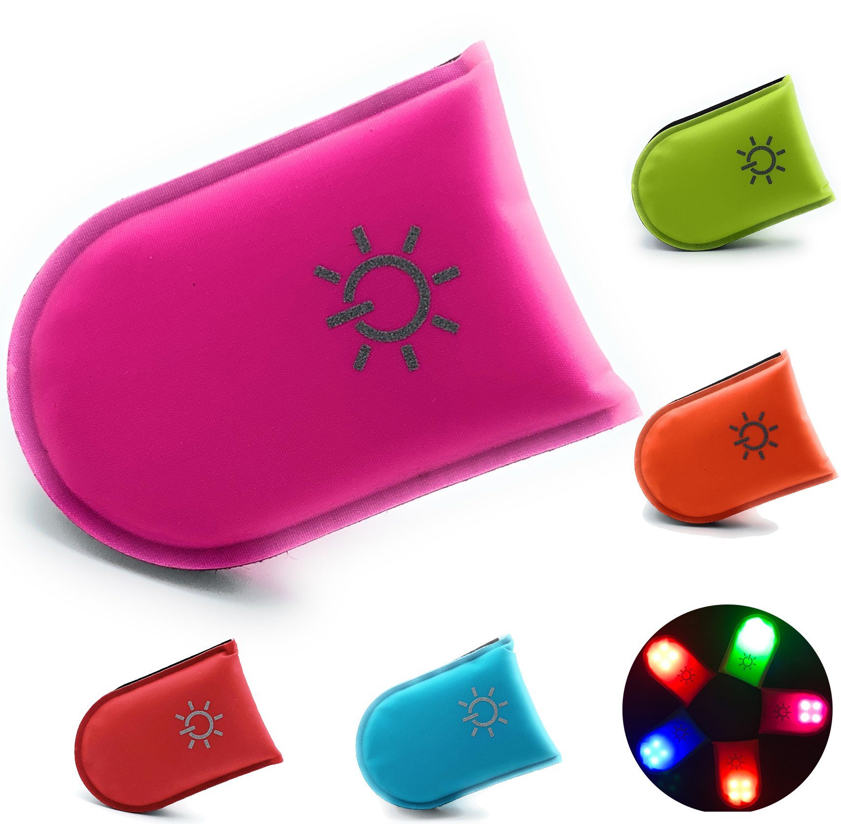 ELANOX LED Blinklicht ED Clip für mehr Sichtbarkeit Sicherheit für Rucksack Kleidung rosa