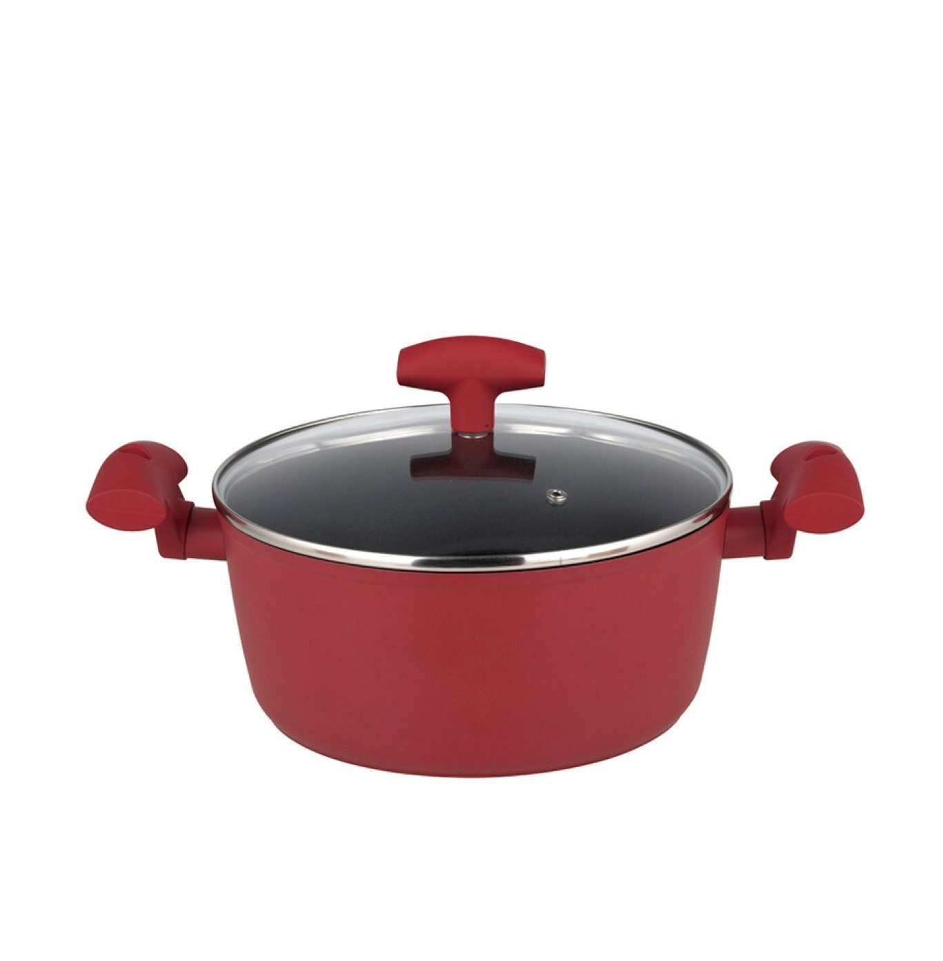 Michelino Fleischtopf Nora Kochtopf mit Glasdeckel - 24 cm, geeignet für alle Herdarten, Aluminium (1-tlg), Induktionsgeeignet, mit Glasdeckel, ø24 cm