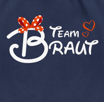 Shirtracer Turnbeutel Team Braut - Schleife, JGA Junggesellenabschied Frauen