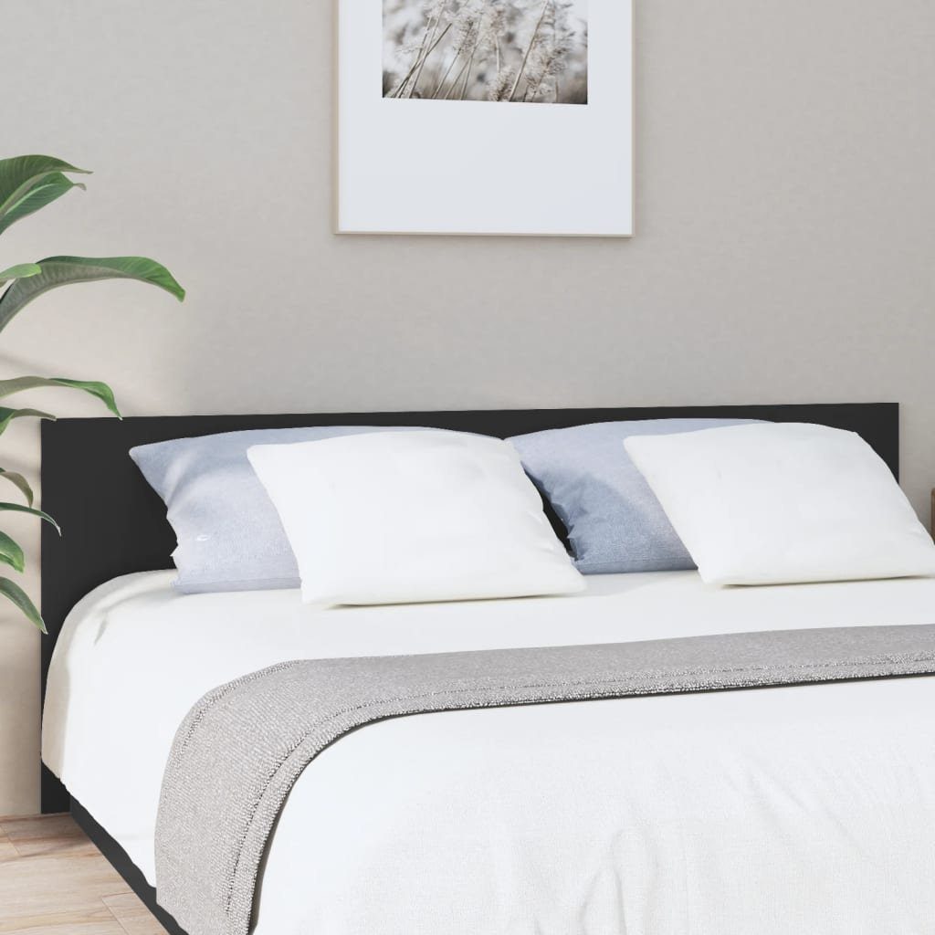 vidaXL Bett Kopfteil Schwarz 200x1,5x80 cm Holzwerkstoff (1-tlg)