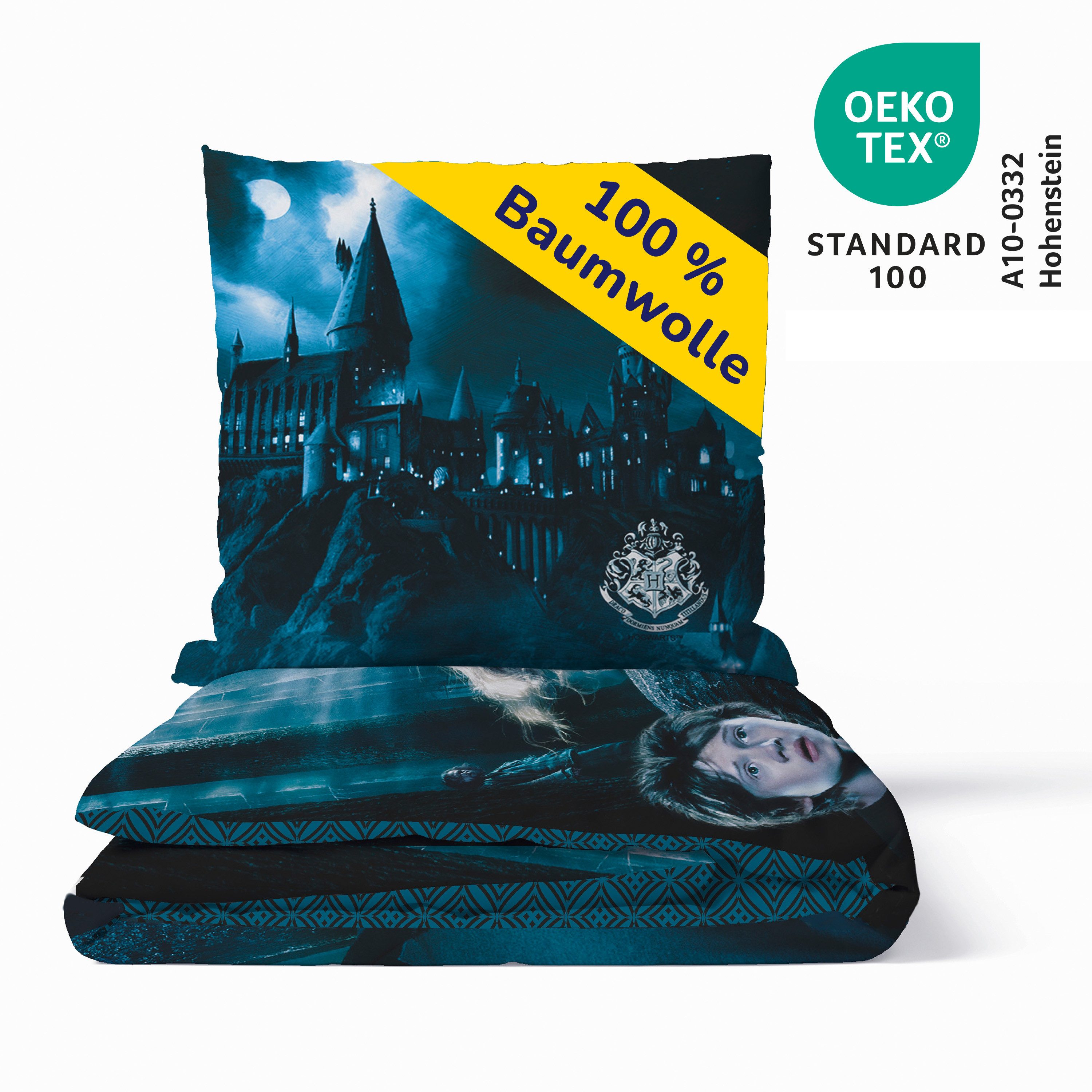 Träumschön Kinderbettwäsche Premium Baumwollbettwäsche 135x200 Harry Potter Design, Baumwolle, 2 teilig