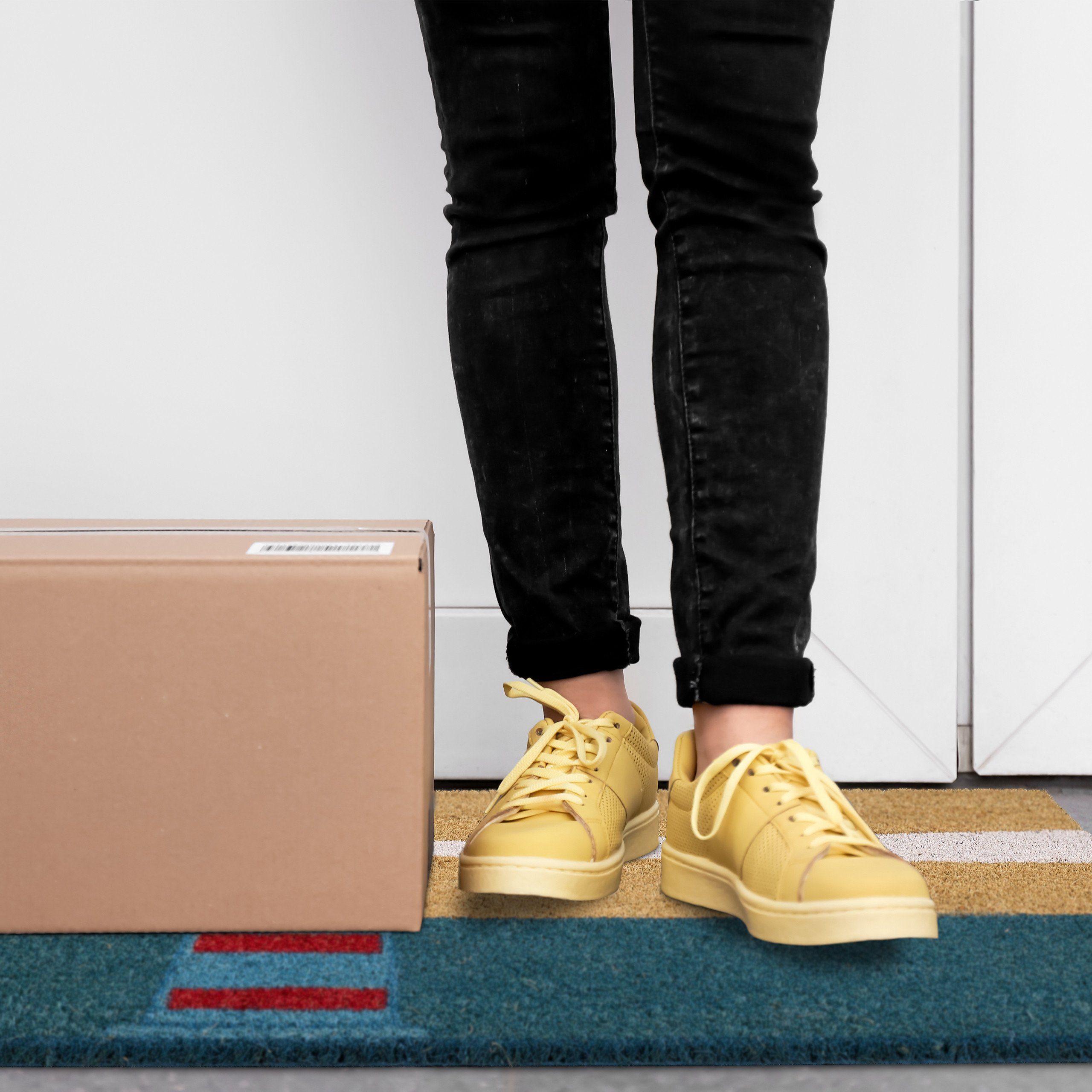 relaxdays Fußmatte Kokos Leuchtturm, Höhe: 15 mm