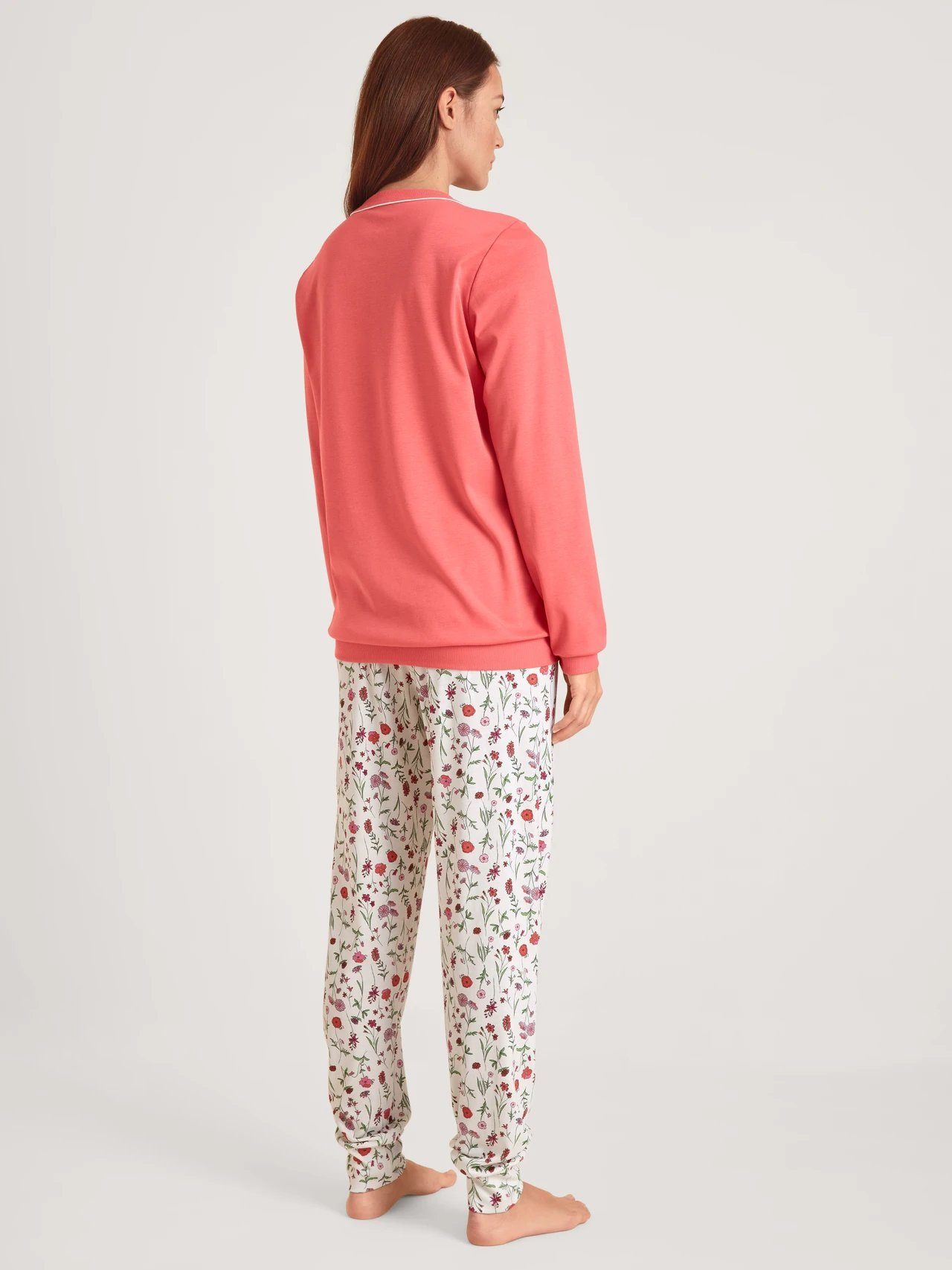 Damen 1 Calida Stück, (1 40536 tlg., CALIDA 1 porcelain Bündchenpyjama Stück) Pyjama rose