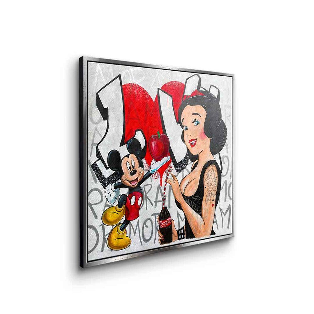 Micky designed Mickey Maus Rahmen Leinwandbild, by goldener Apple Mouse Leinwandbild Sabrina Red DOTCOMCANVAS® Sec