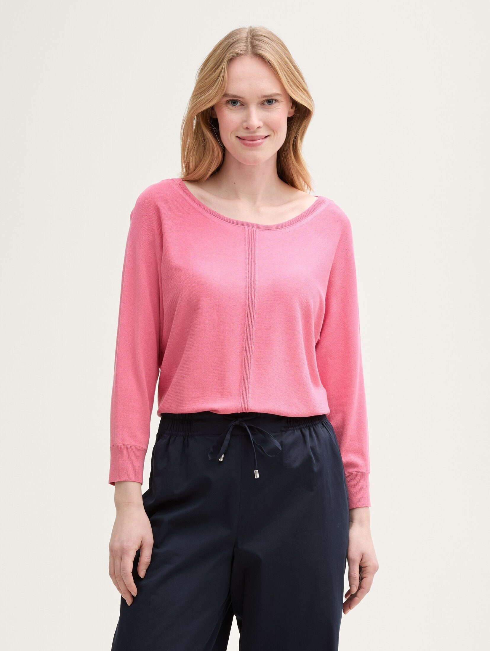 Strickpullover Strickpullover mit U-Boot-Ausschnitt