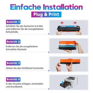 MOOHO Tonerkartusche 1 Rot Toner Ersatz für HP 201X CF400X, (Magenta), Color Laserjet Pro MFP M277dw M277n M274n M277 M252dw M252n