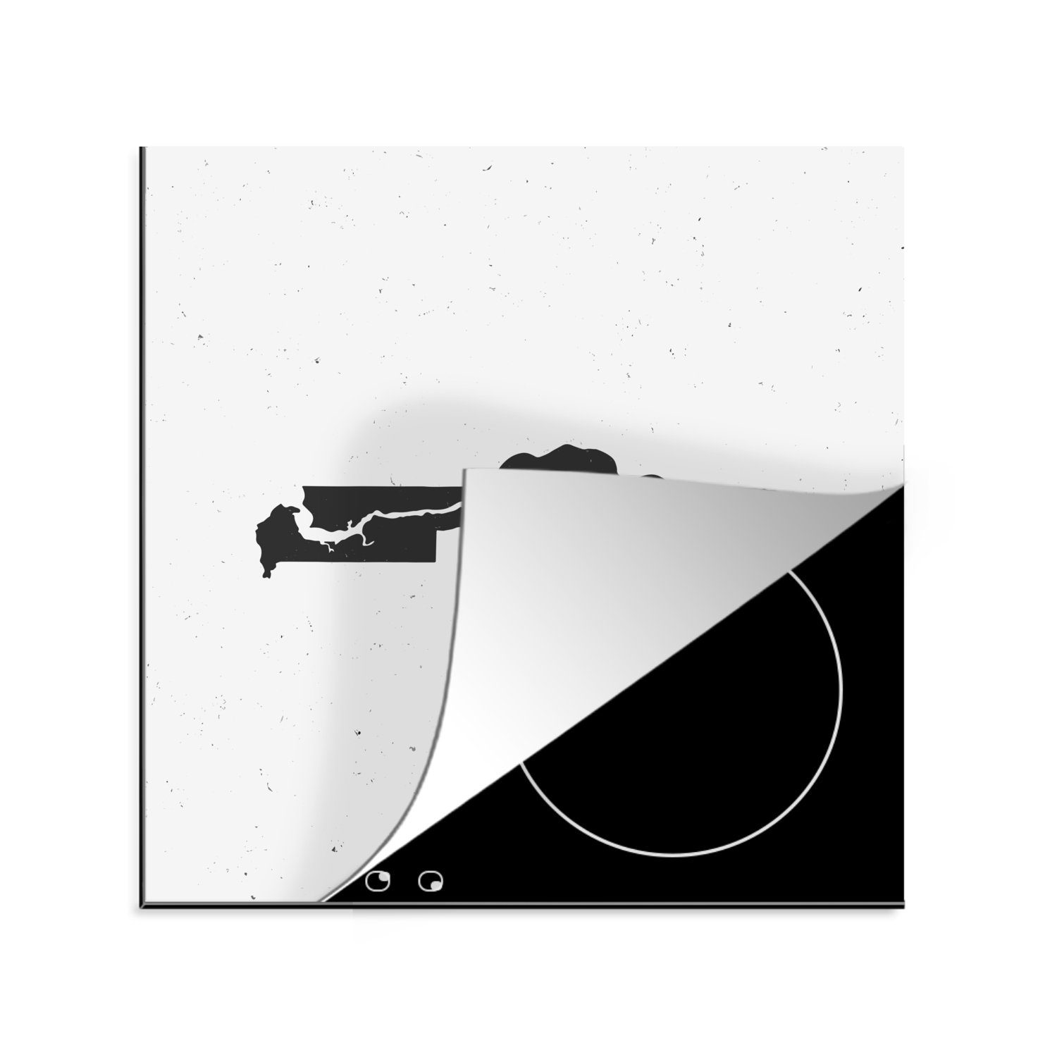 staubigen Arbeitsplatte für auf cm, (1 Illustration küche Ceranfeldabdeckung, tlg), Herdblende-/Abdeckplatte MuchoWow einem 78x78 Hintergrund, Vinyl, Gambia