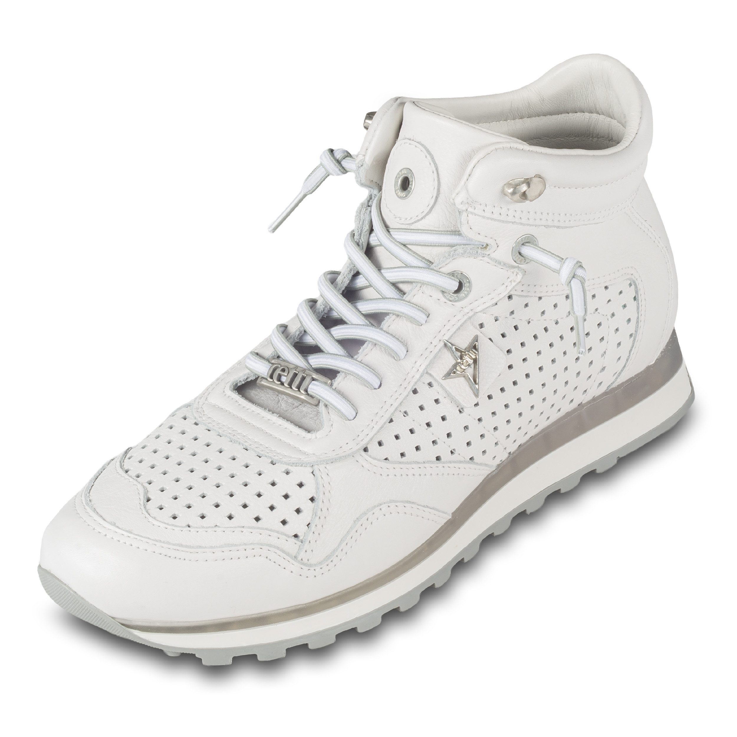 Cetti Herren Sneaker-Stiefel C1048, weiß, Leder perforiert (nature white) Sneaker Gefertigt in Spanien