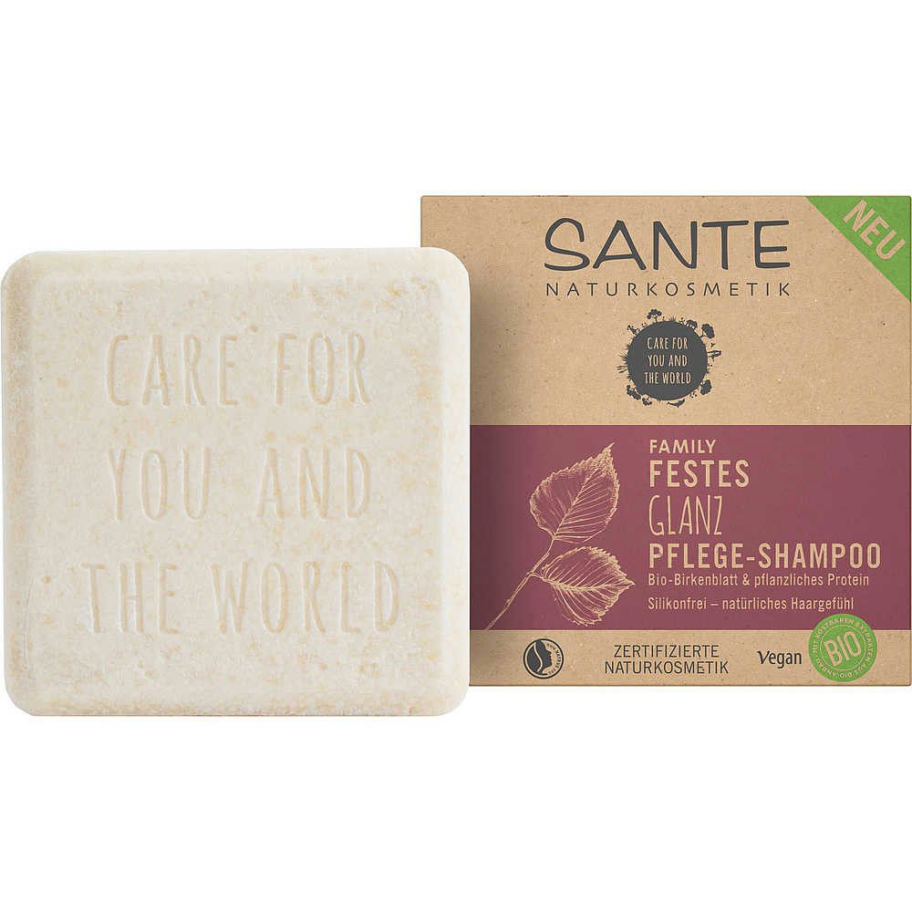 SANTE Haarseife Family Festes Shampoo Birkenblatt & Protein - Glanz 60g