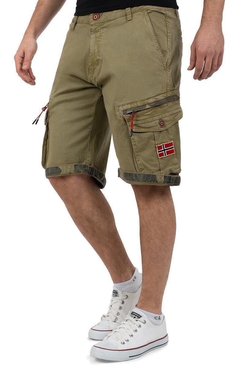 Hose Norway Taschen Cargo Men Shorts (1-tlg) mit Kurze verzierten Geo baparento mastic