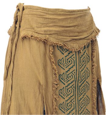 Guru-Shop Minirock Langer Boho Panel Skirt, offener Sommerrock,.. alternative Bekleidung