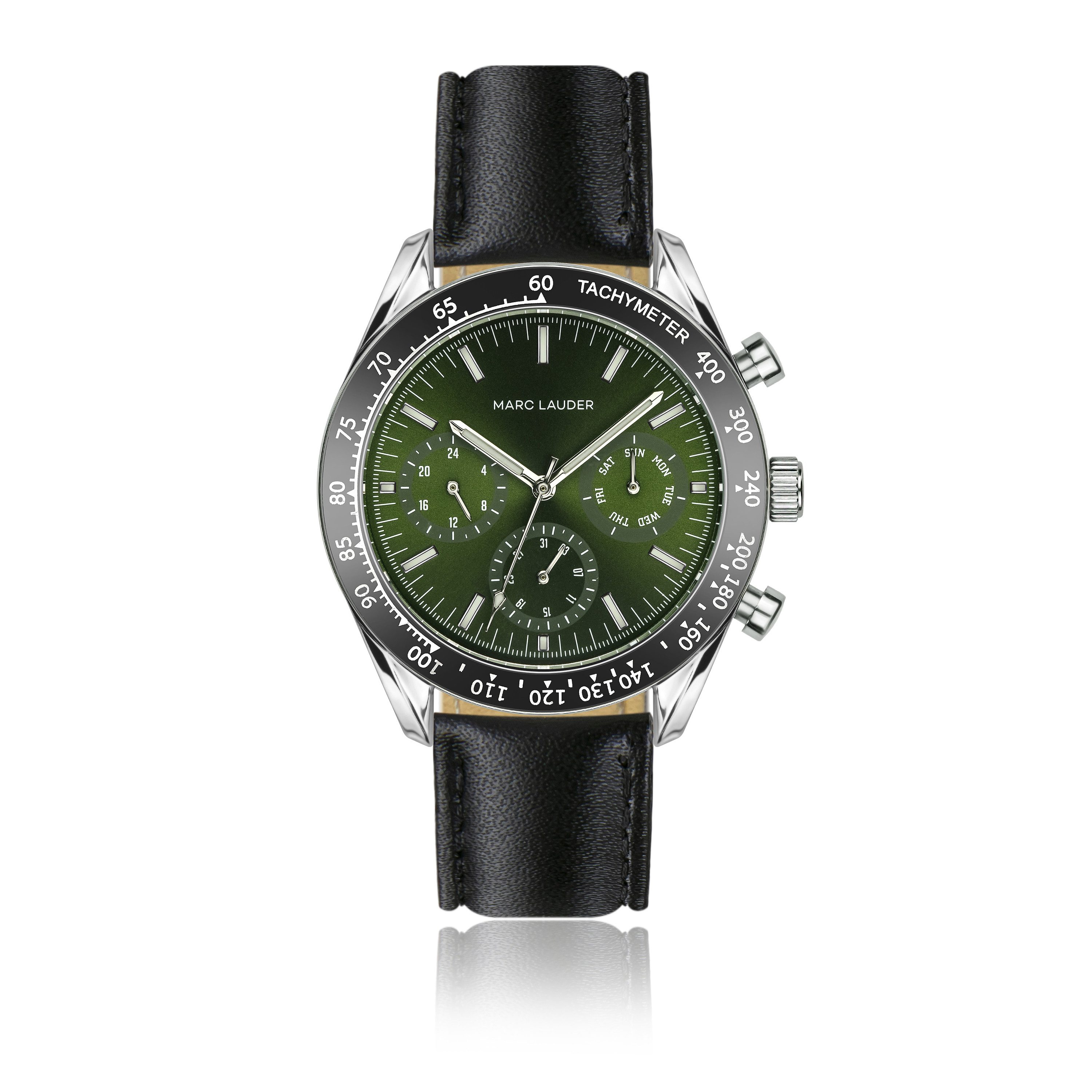 MARC LAUDER Quarzuhr MD6-S010S Lisbon Green Sunray Genuine calf leather
