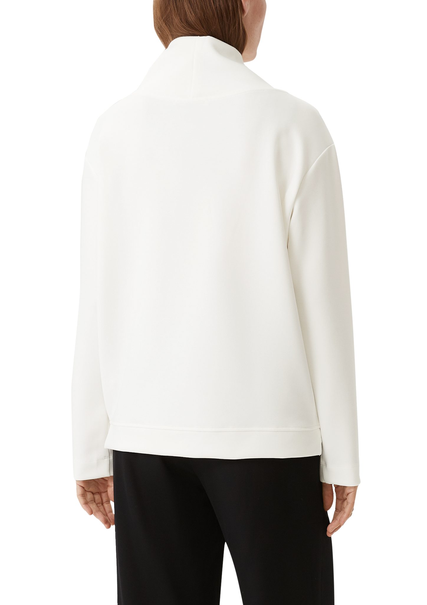 Comma Modalmix Sweatshirt aus Sweatshirt weiß