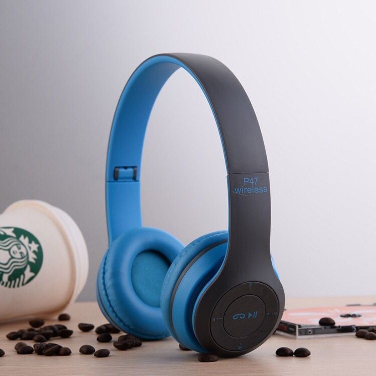 XDeer Bluetooth Over-Ear-Kopfhörer Wireless (Stereo mit USB Blau Micro Faltbare 3,5mm Over-Ear-Kopfhörer Kopfhörer Kabel, Köpfhorerkabel) Headset