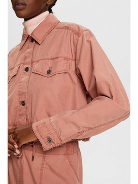 Esprit Strickjacke Cropped-Jacke aus Baumwollcanvas zum Binden (1-tlg)