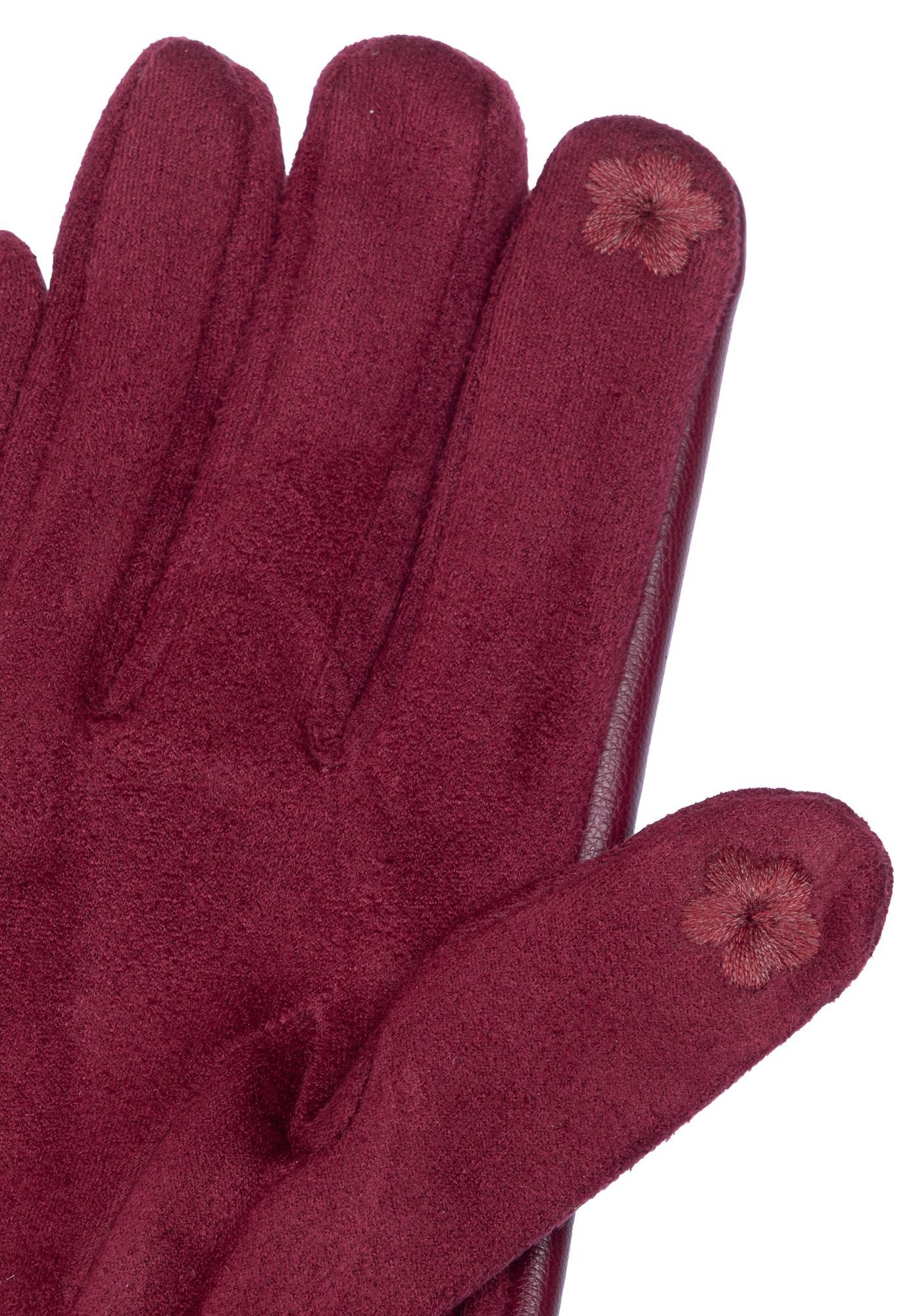 Damen Strickhandschuhe weinrot Caspar uni GLV015 elegante Handschuhe klassisch