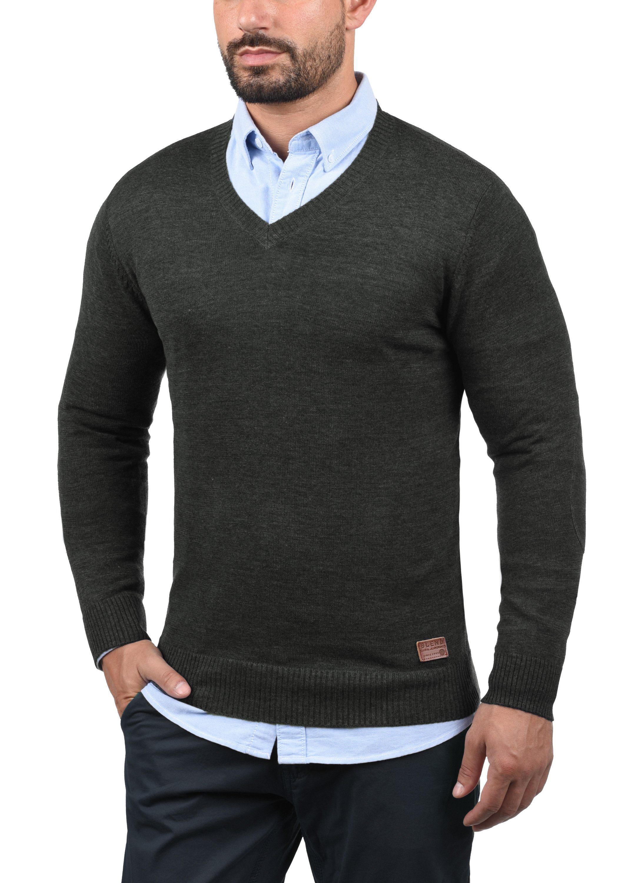 Blend Strickpullover BHLasse Feinstrickpullover mit aufgestickten Ellenboge günstig online kaufen