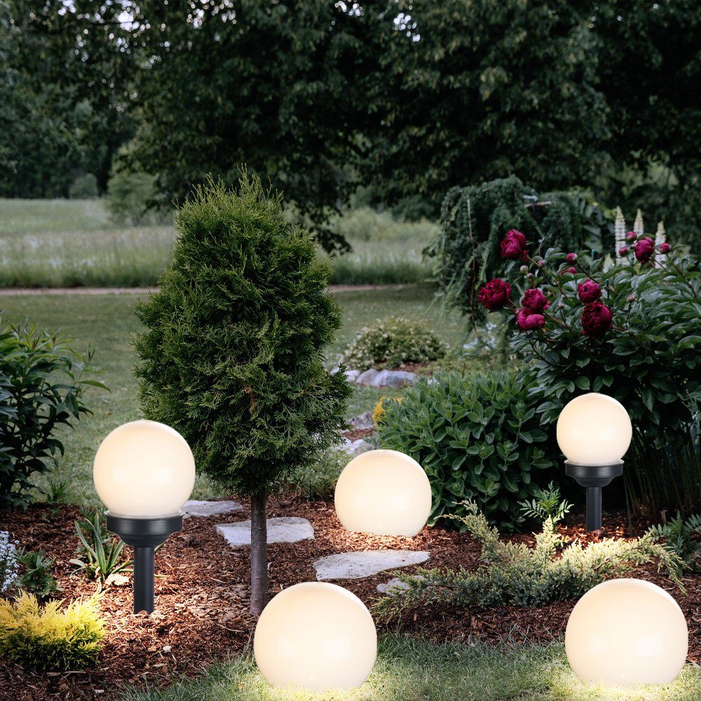 Expo Börse LED Solarleuchte, LED-Leuchtmittel fest verbaut, Kugelleuchte Solar 10 cm Solarleuchte Kugel Garten LED Gartendeko