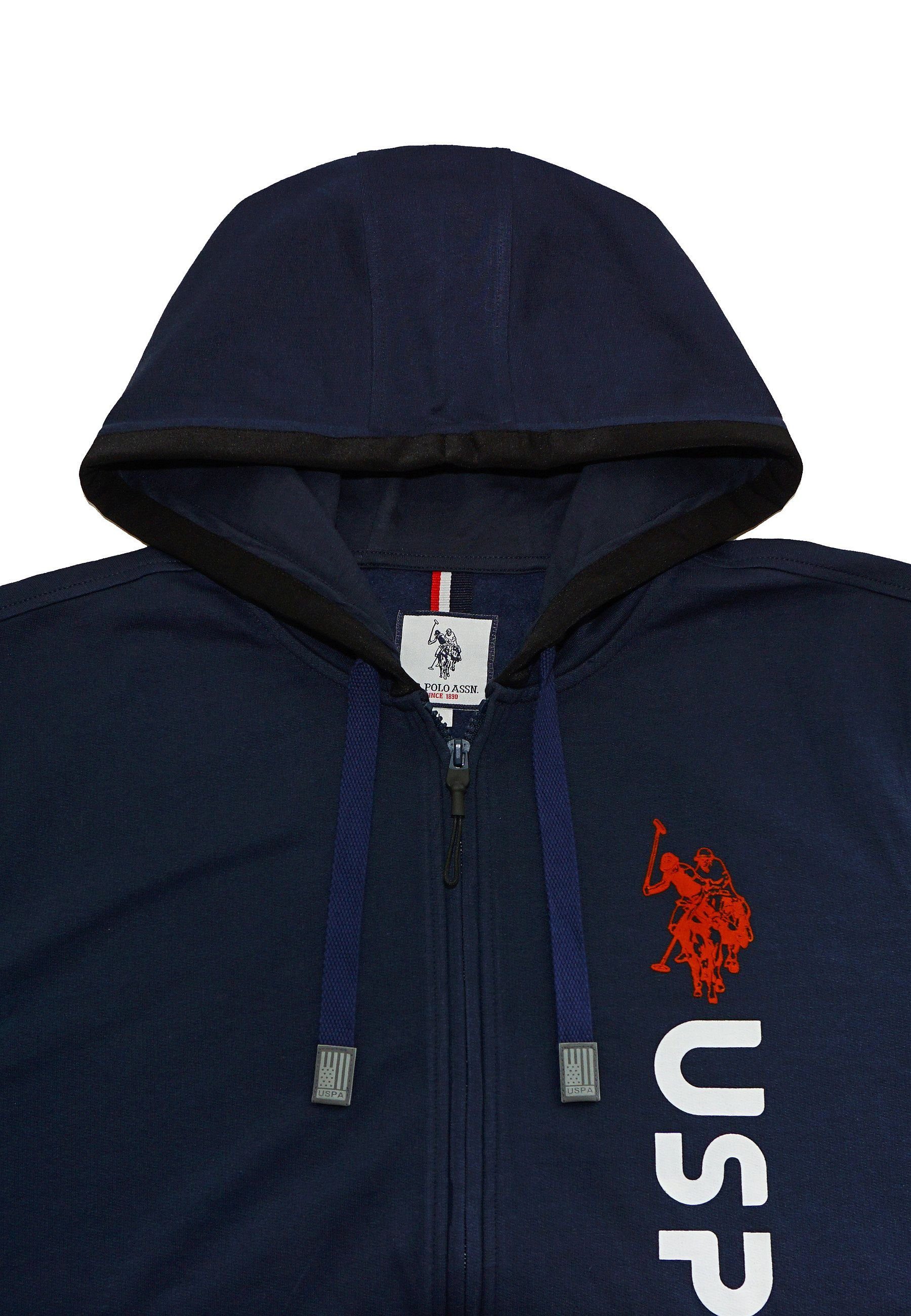 Sweatjacket Jacke 90 Hooded Kapuzensweatjacke USPA (1-tlg) dunkelblau U.S. Polo Assn