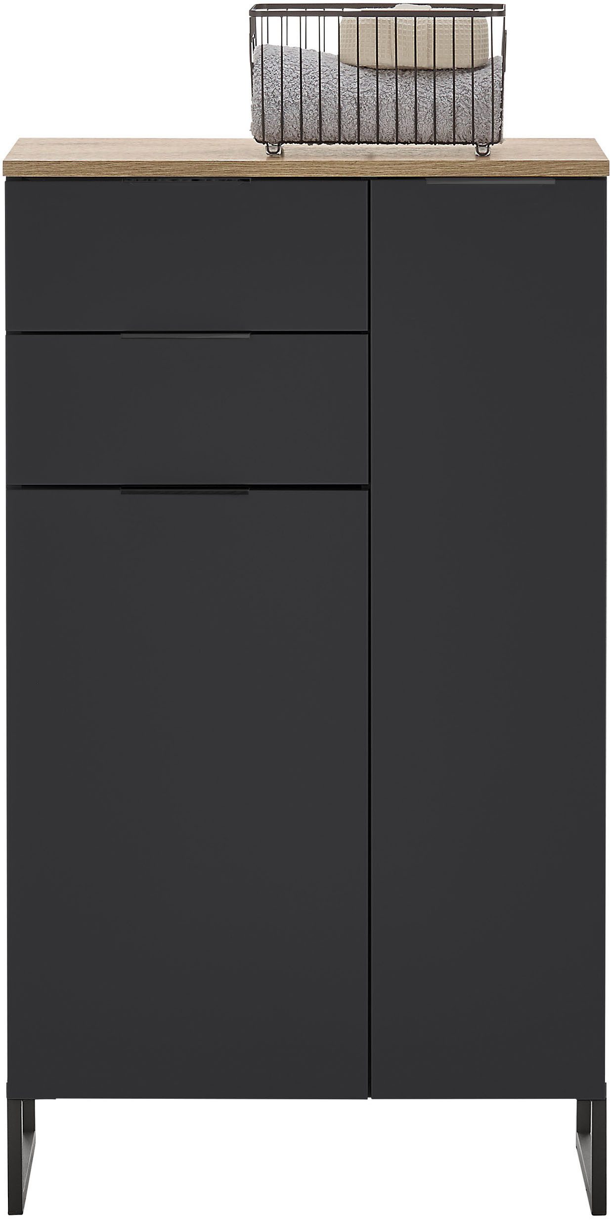 BASIC by Balculina Midischrank Denver Midischrank, Badezimmerschrank BxHxT 60x106x32 (1-St) Breite 60 cm, Tür L/R montierbar, Softclose