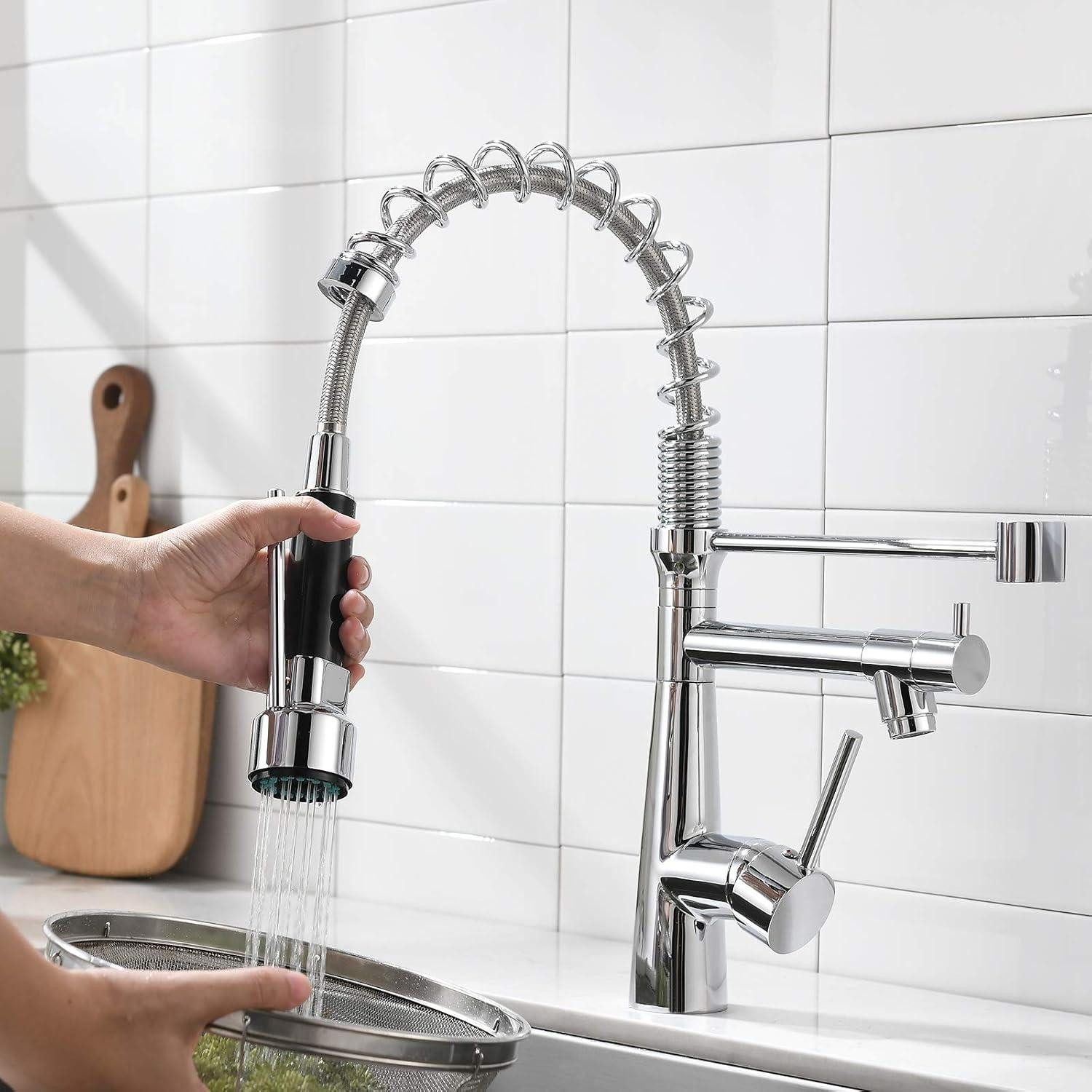 Thumbnail - LuxusKollektion Küchenarmatur Spültischarmatur Küche Chrom mit Spiralfeder 360° schwenkbar