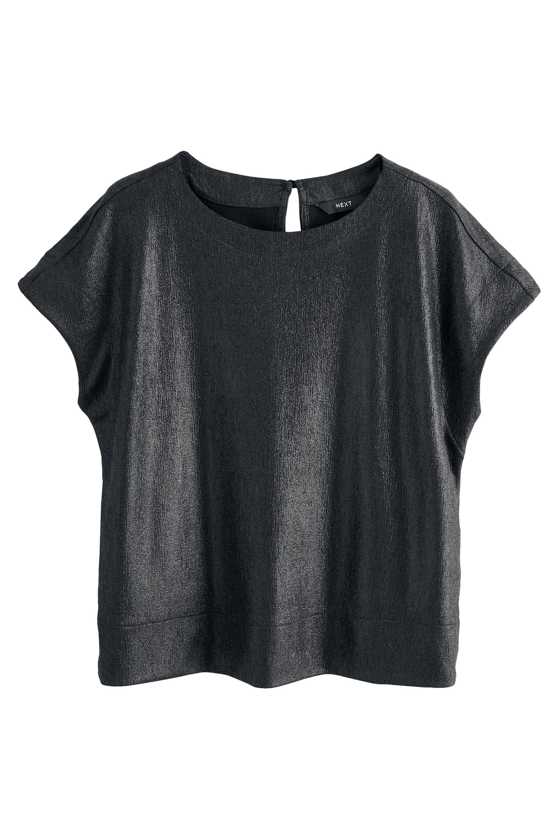 Next T-Shirt Kurzärmeliges, kastiges Metallic-T-Shirt (1-tlg) günstig online kaufen