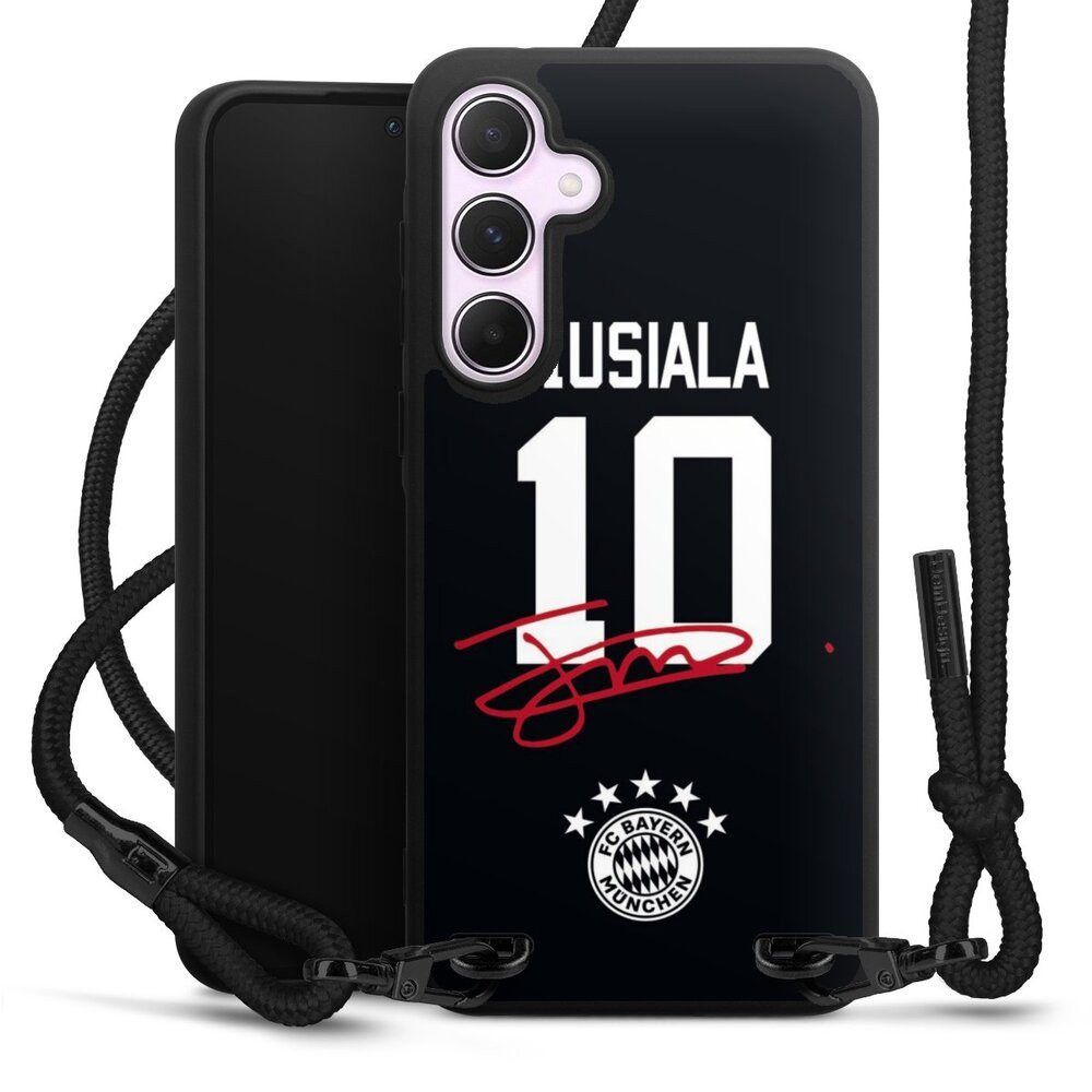DeinDesign Handyhülle FC Bayern München Jamal Musiala FCB Musiala 10, Samsung Galaxy A55 5G Premium Handykette Hülle mit Band