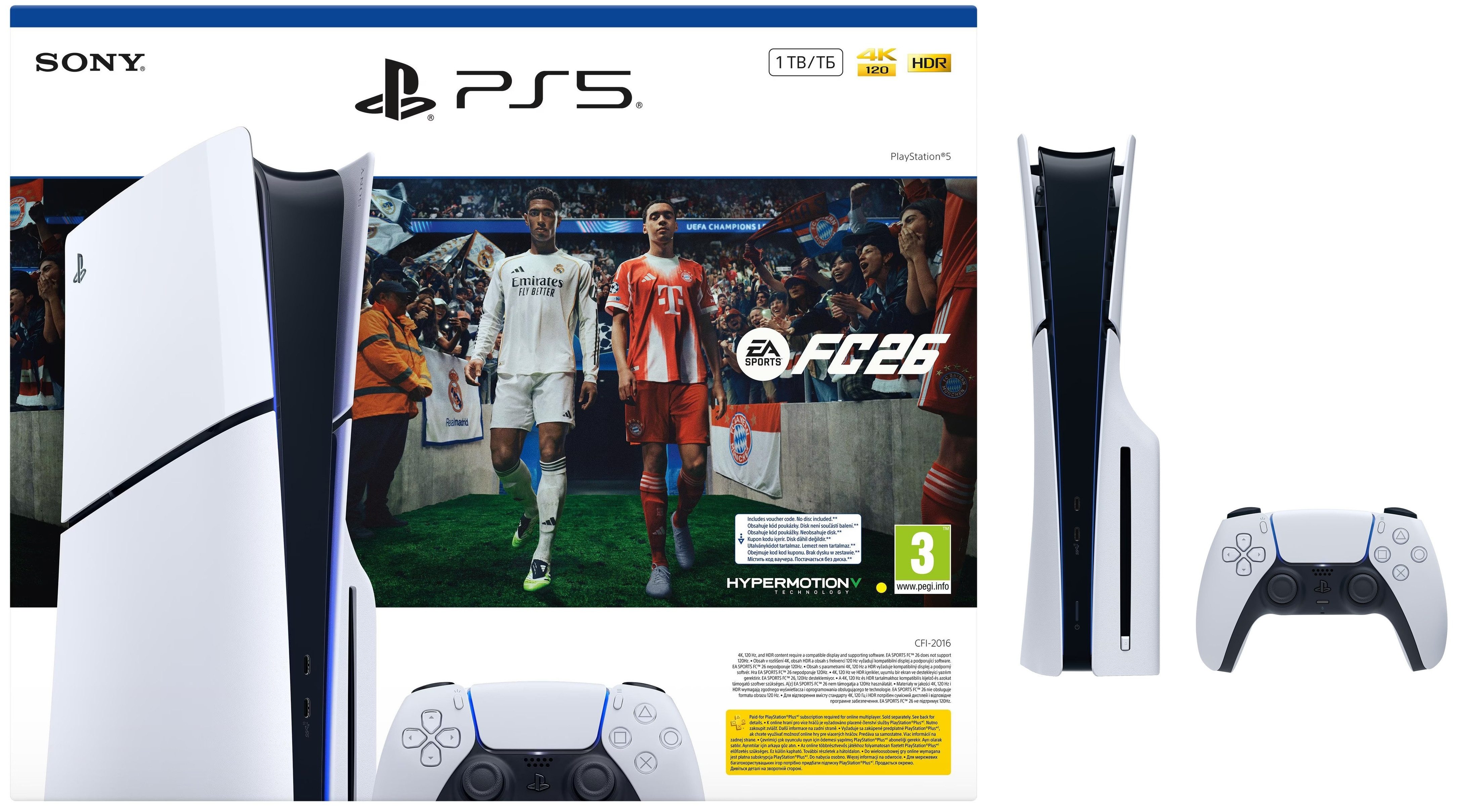 Playstation PS5 Konsole mit Laufwerk + EA Sports FC 26 – Download-Code FIFA 26 1TB, Next-Gen Fußball Bundle Disc Edition