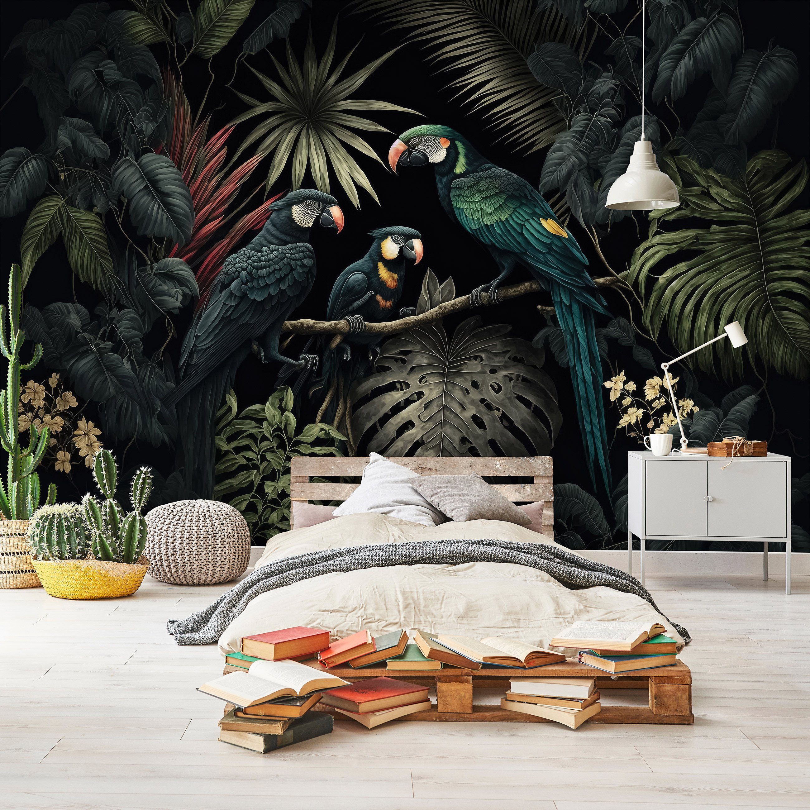 Wallarena Fototapete Papageien Dschungel Vlies Tapete Wohnzimmer Schlafzimm günstig online kaufen