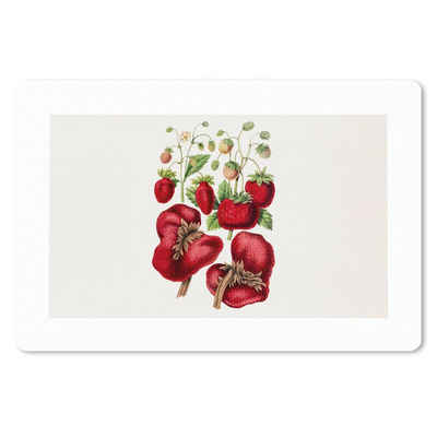 MuchoWow Gaming Mauspad Erdbeeren - Obst - Pflanze (1-St), Mousepad mit Rutschfester Unterseite, Gaming, 120x80 cm, XXL, Großes