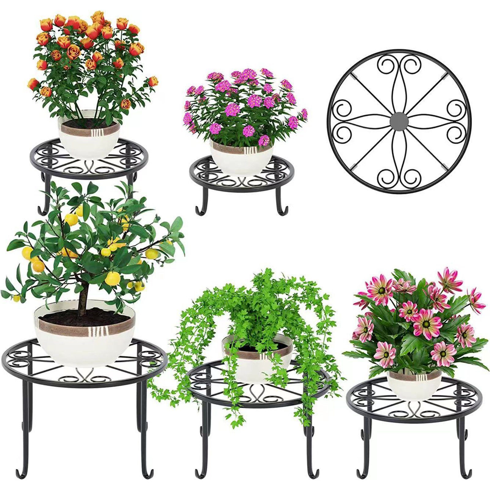 Rutaqian Blumenständer 5 Stück Pflanzenständer,für Blumentöpfe,Topfpflan zenstütze den Garten