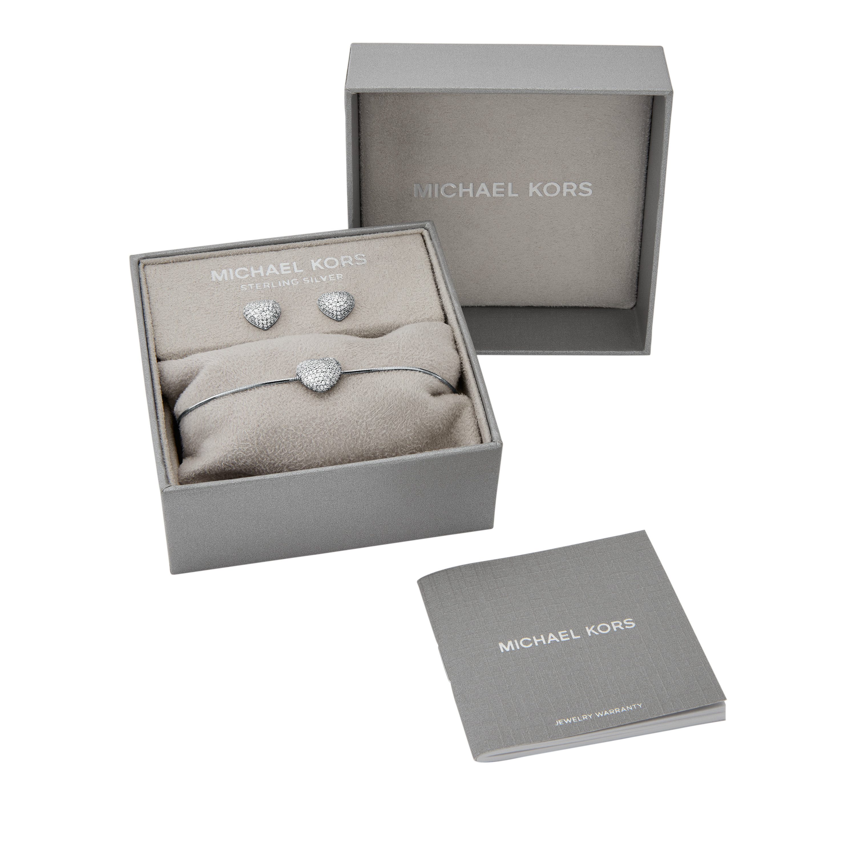 MICHAEL KORS Schmuckset Multipack Schmuck Geschenk Silber 925 PREMIUM Herz (Set, 3-tlg), mit Zirkonia (synth)