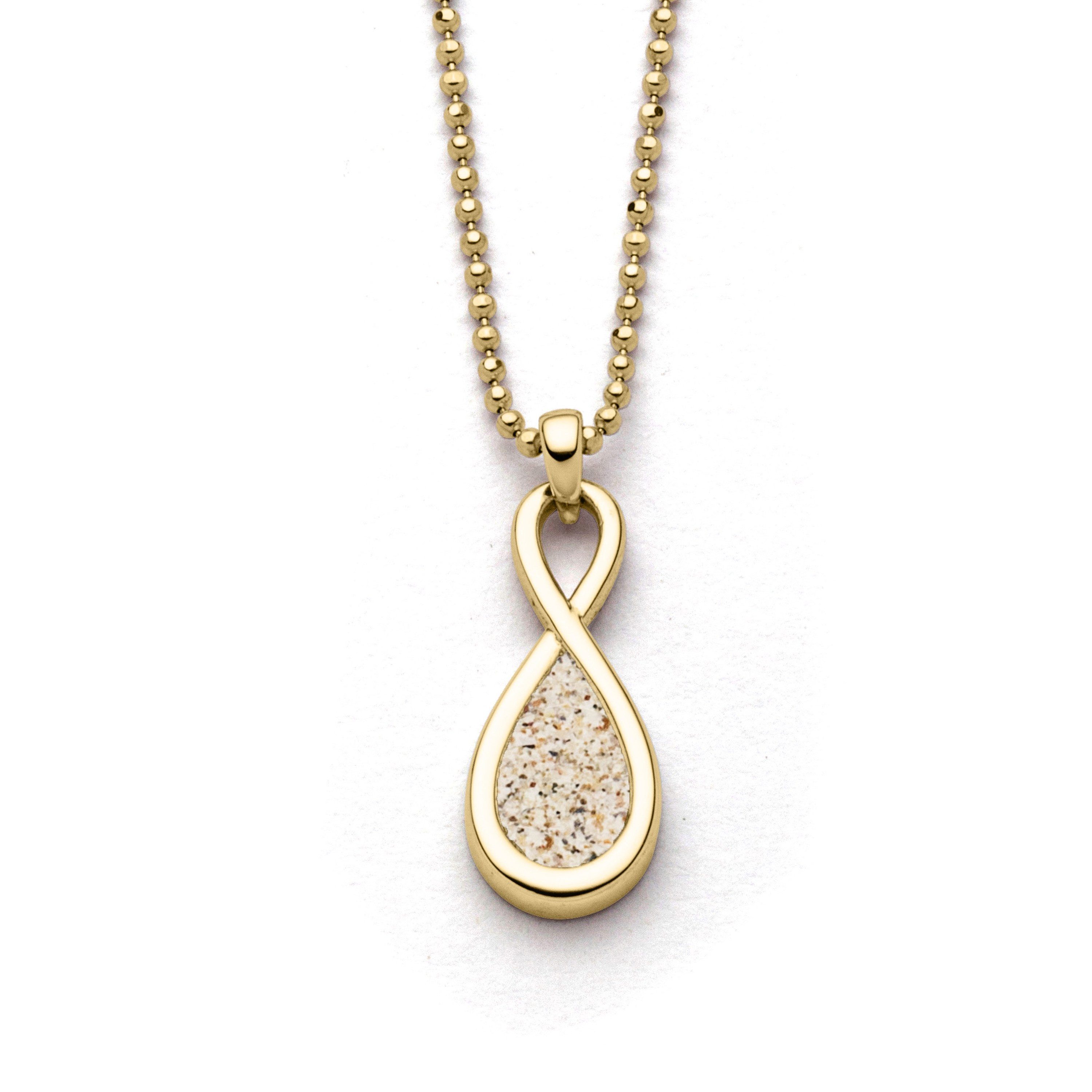 Kette mit Anhänger K3059 „Forever II“ – Vergoldet – Strandsand – Unendlichkeit – 45 cm