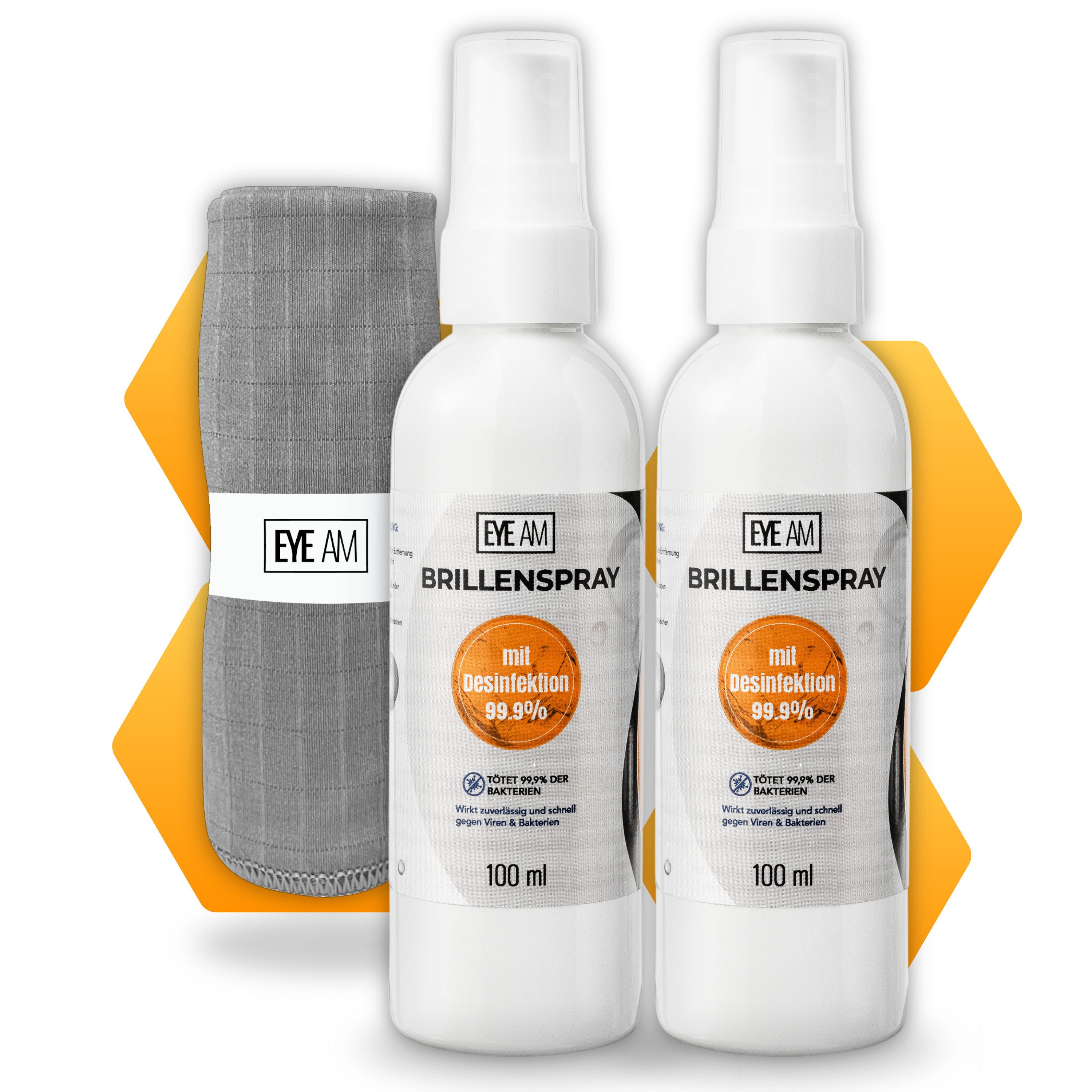 Brillenspray mit Desinfektion, Zur hygienischen Reinigung der Brille, Glasreiniger