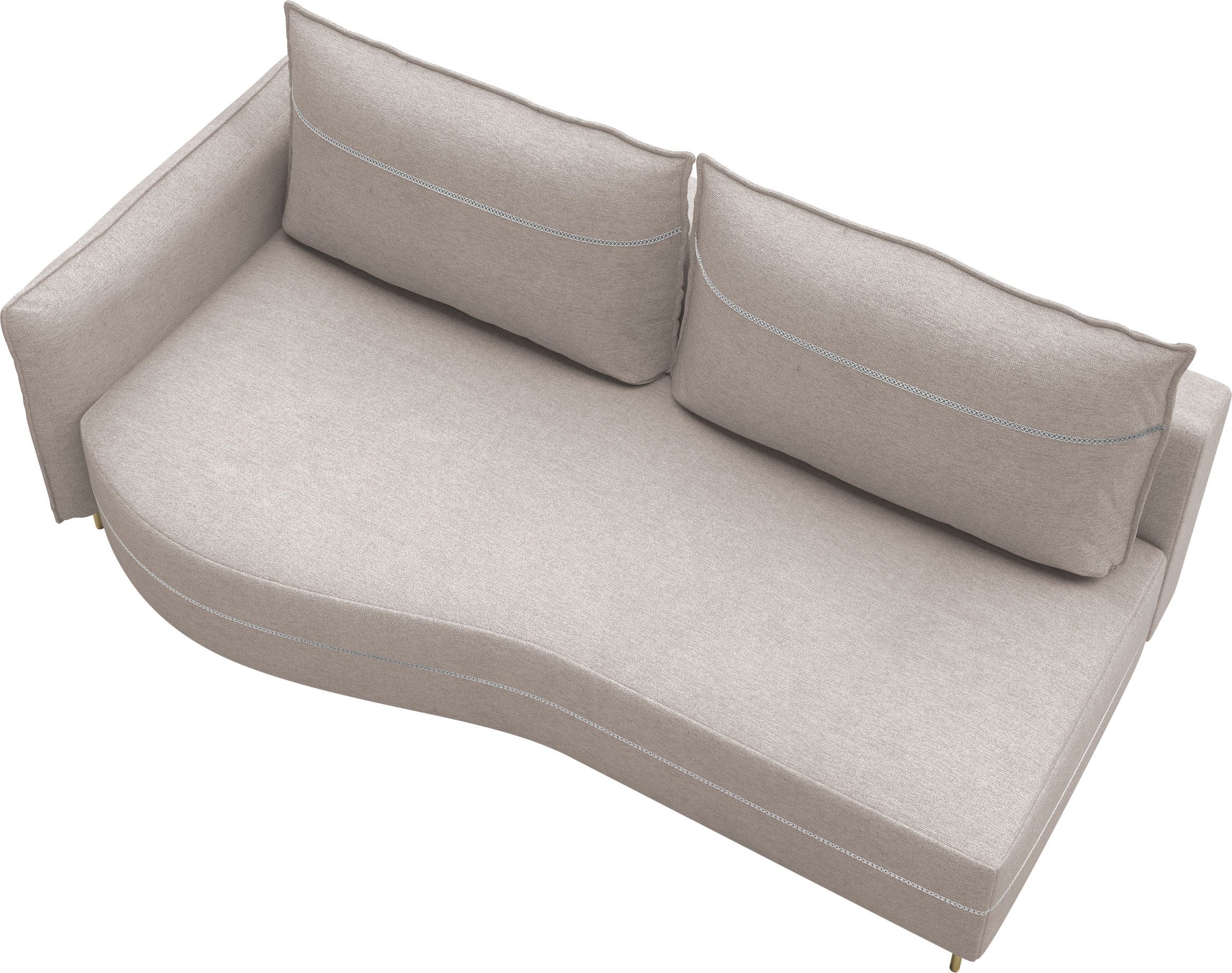 exxpo - sofa fashion Loungesofa Ortis mit toller Kontrastnaht, Solitärmöbel, bequem, schmale Armlehne, Schlafsofa mit Bettfunktion und Bettkasten, komfortabler Federkern