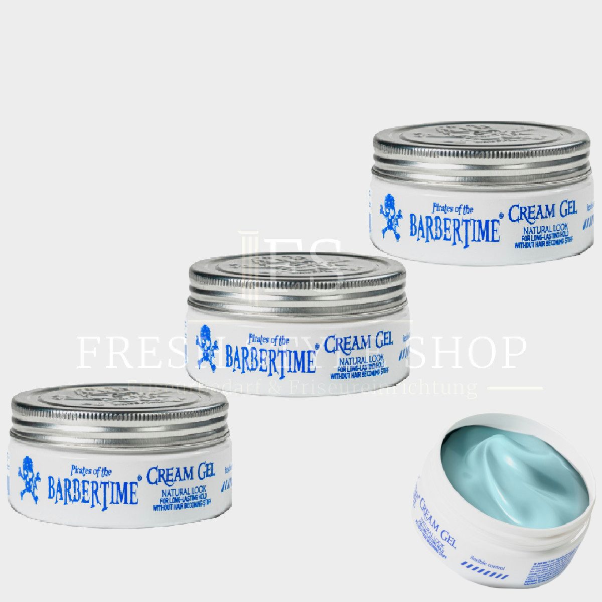 BARBERTIME Haarwachs 3x Cream Gel Haarstyling-Creme Gel 150ml, 3-tlg.