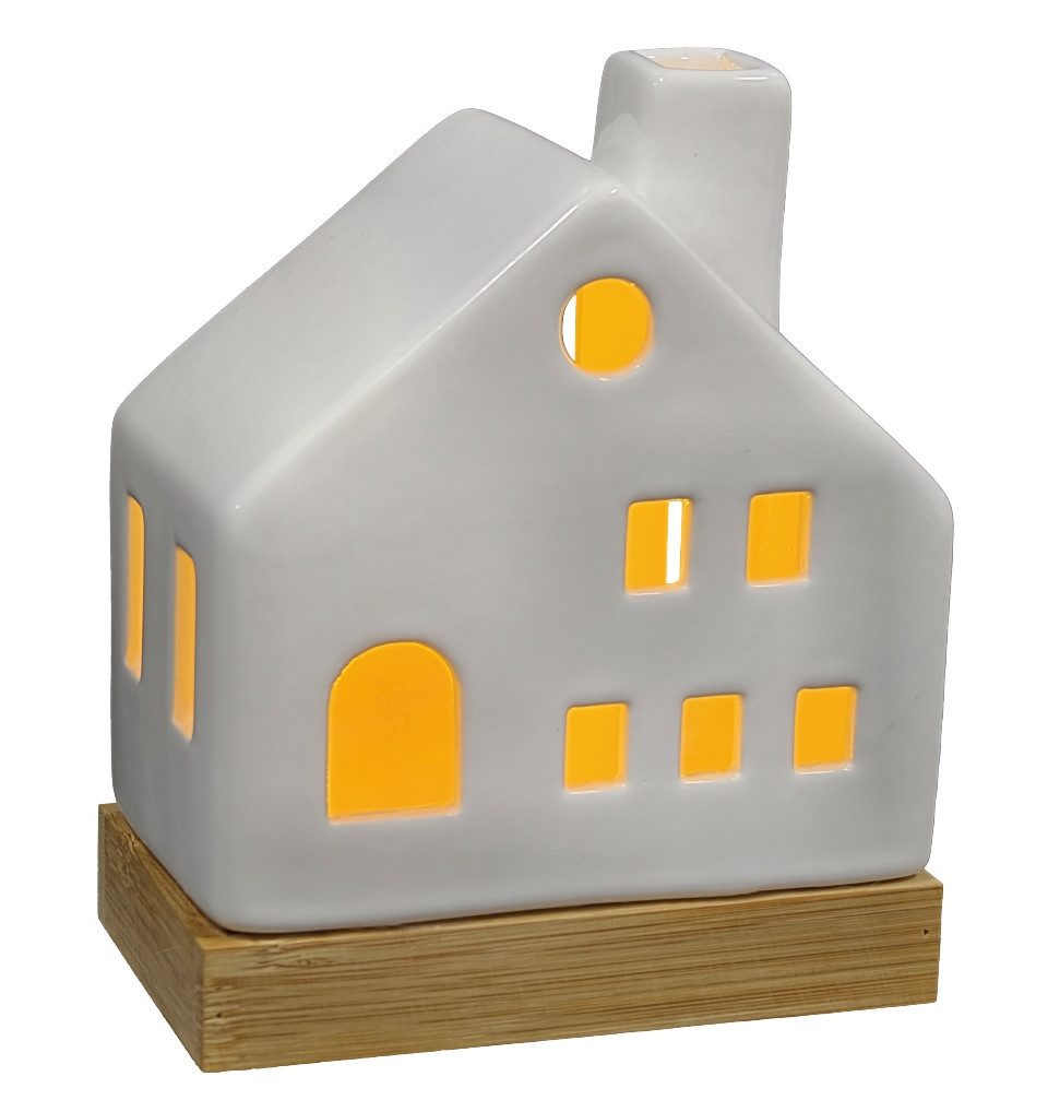 Dekofigur TrendLine Lichthaus Keramik 11 x 6 x 14 cm weiß