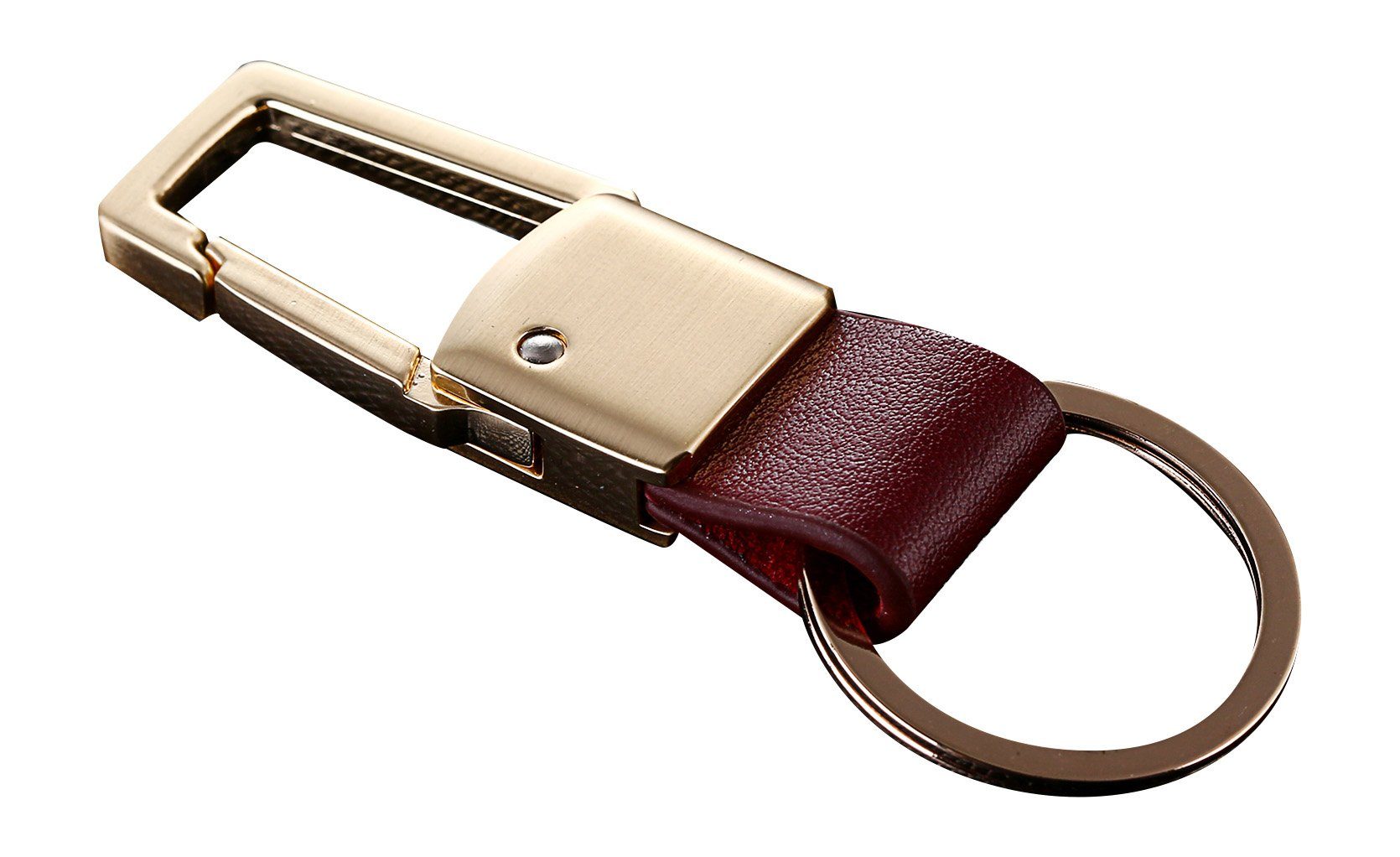Cerbery Schlüsselanhänger Schlüsselanhänger Schlüsselring, Ringen Geschenk aus Leder Schlüsselhalter Auto - mit Schlüsselband Kunstleder und Geschenkbox Schlüsselbund Gold