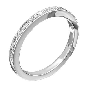ONE ELEMENT Diamantring 0.09 ct Diamant Brillant Memoire Ring aus 585 Weißgold, Damen Gold Schmuck Memoire